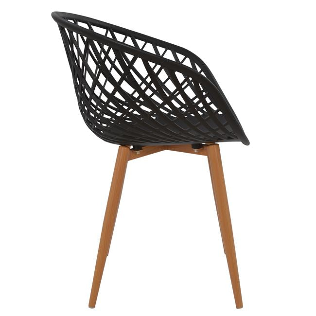 Кресло ARIADNE цвят черен-натурал 63x56x80