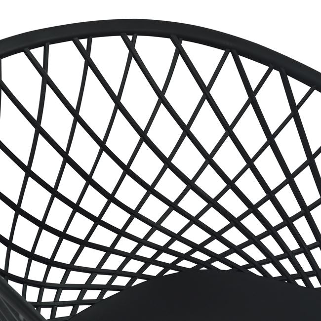 Кресло ARIADNE цвят черен-натурал 63x56x80