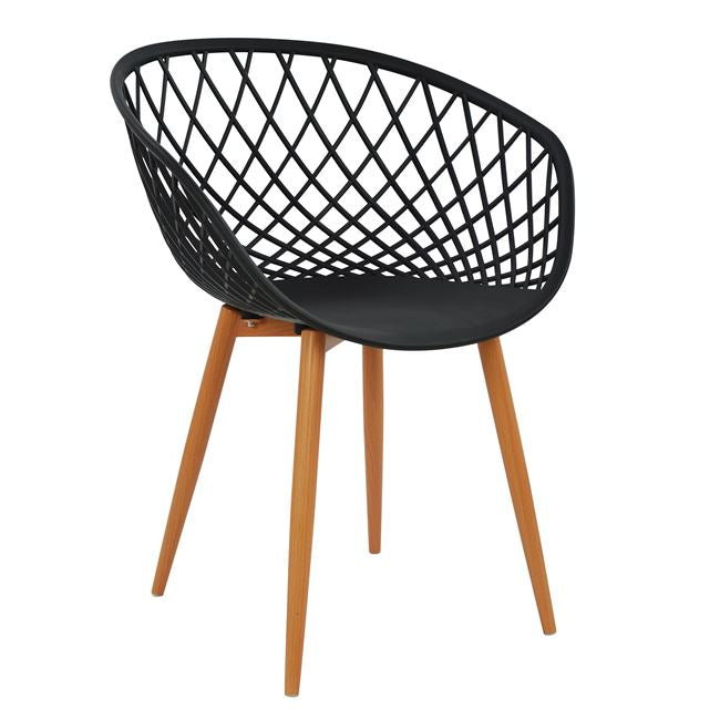 Кресло ARIADNE цвят черен-натурал 63x56x80