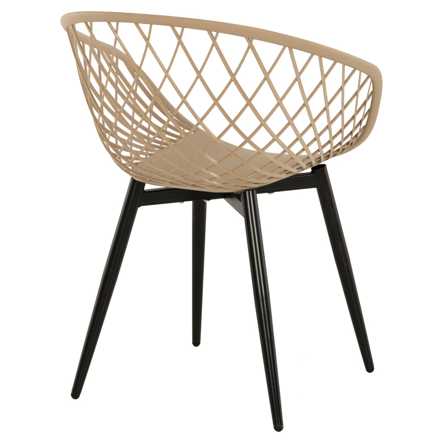 Кресло ARIADNE  капучино - черни метални крака  63x56x80см