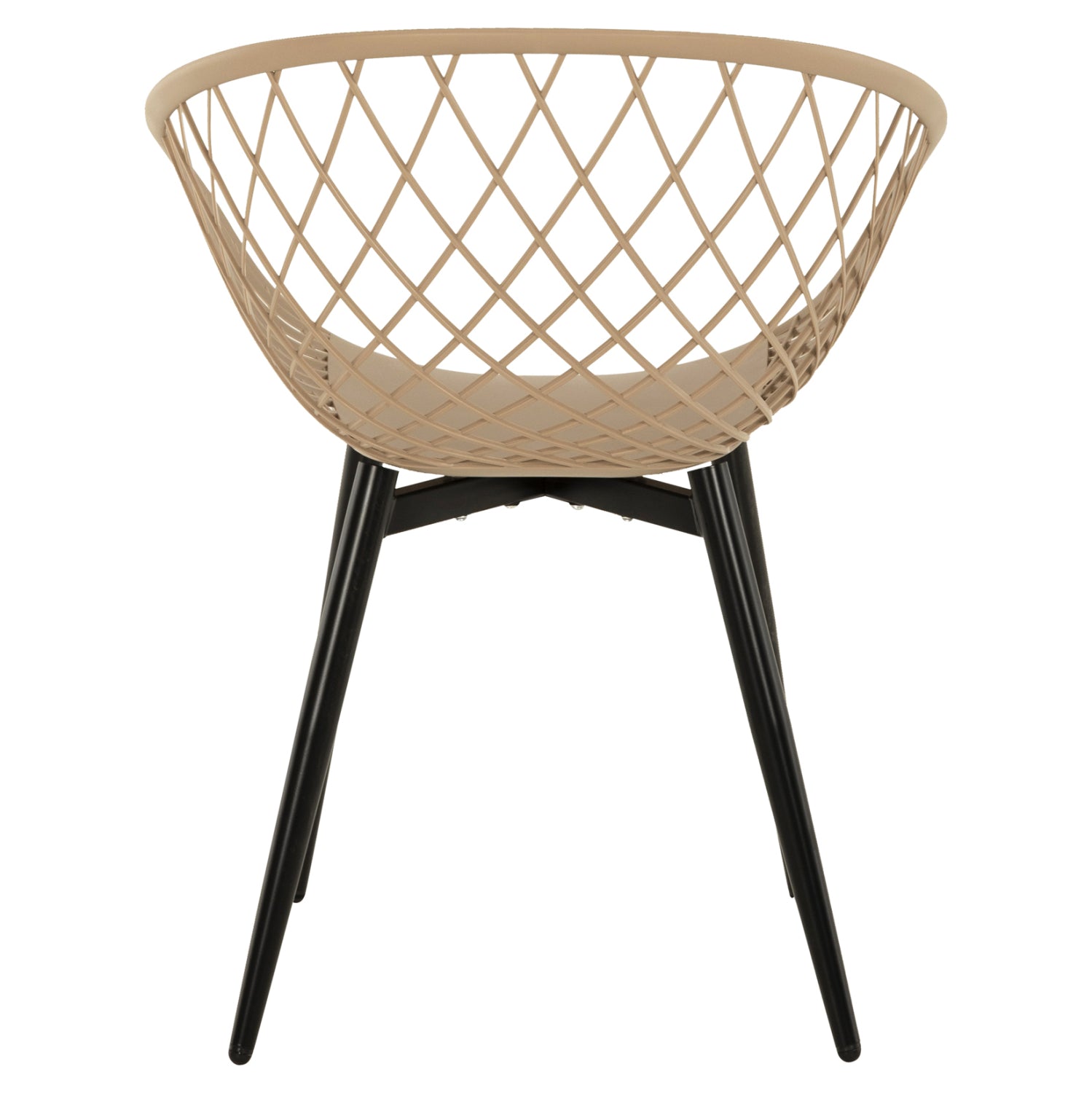 Кресло ARIADNE  капучино - черни метални крака  63x56x80см