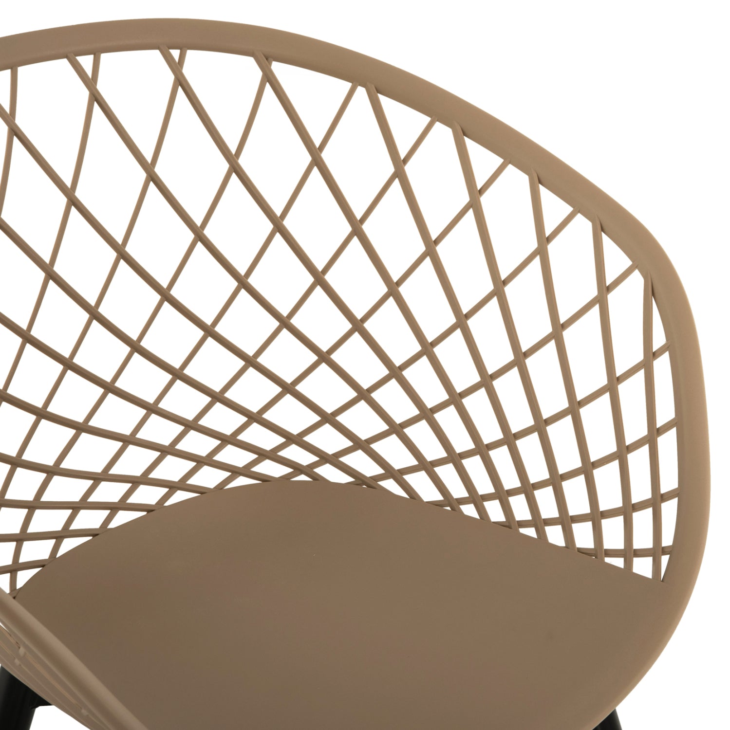 Кресло ARIADNE  капучино - черни метални крака  63x56x80см