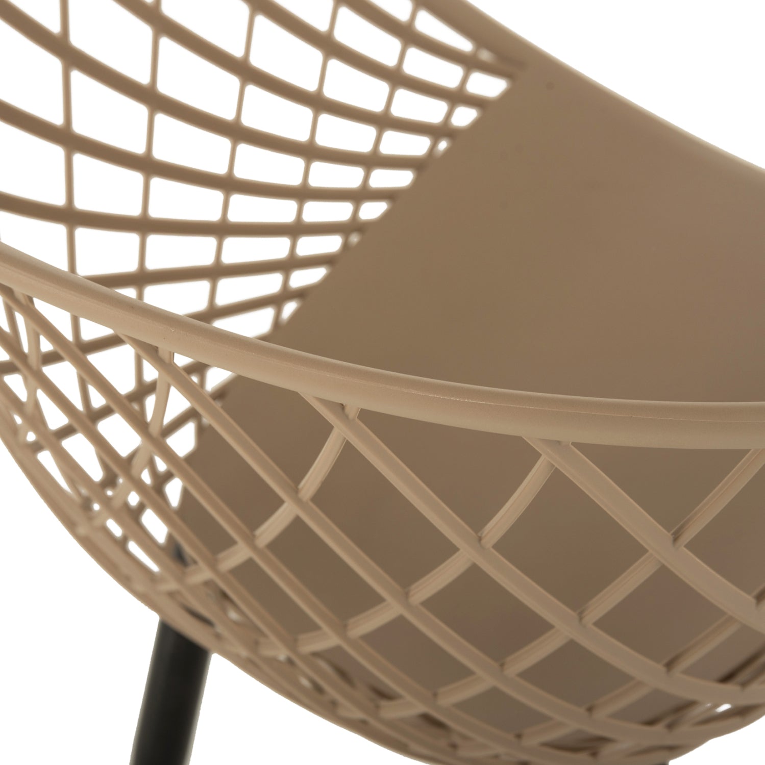 Кресло ARIADNE  капучино - черни метални крака  63x56x80см