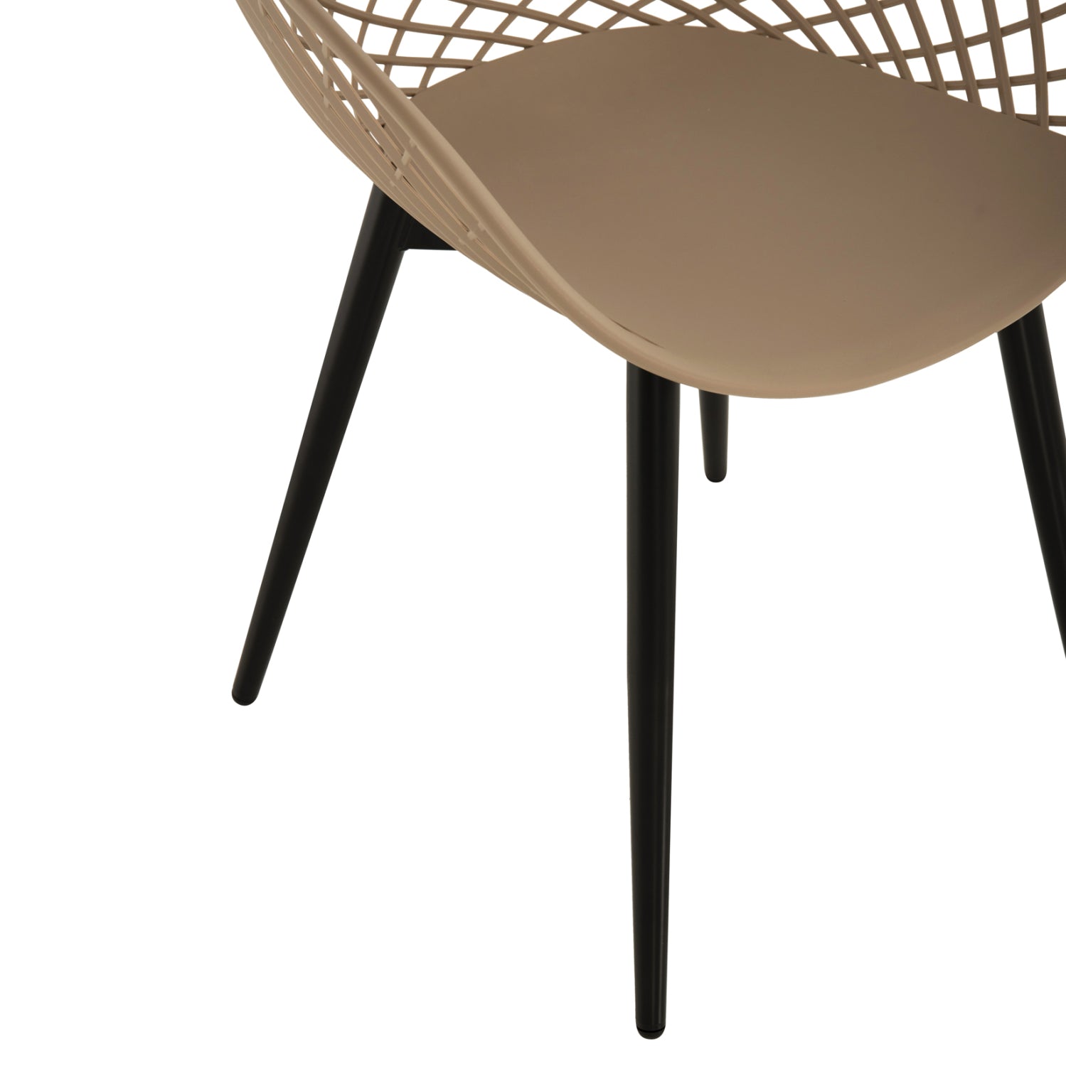 Кресло ARIADNE  капучино - черни метални крака  63x56x80см