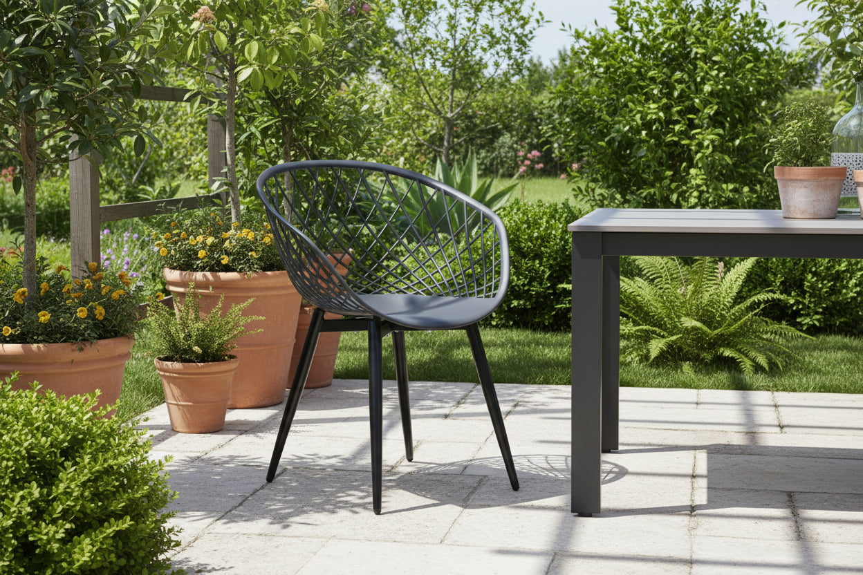 Кресло ARIADNE  цвят черен-сив 63x56x80