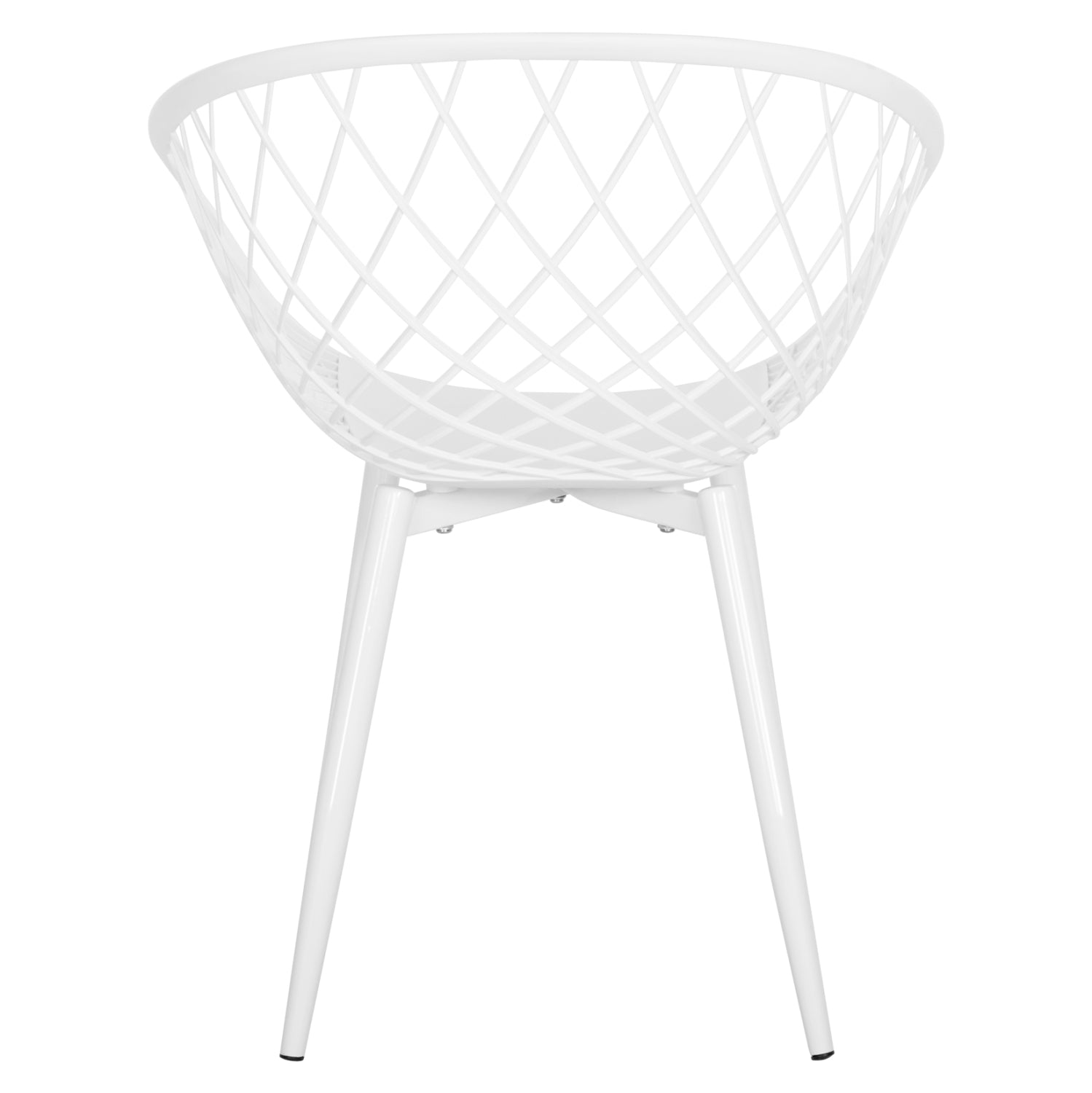 Полипропиленов стол Ариадна, бял с бели метални крака, 62x54x81см