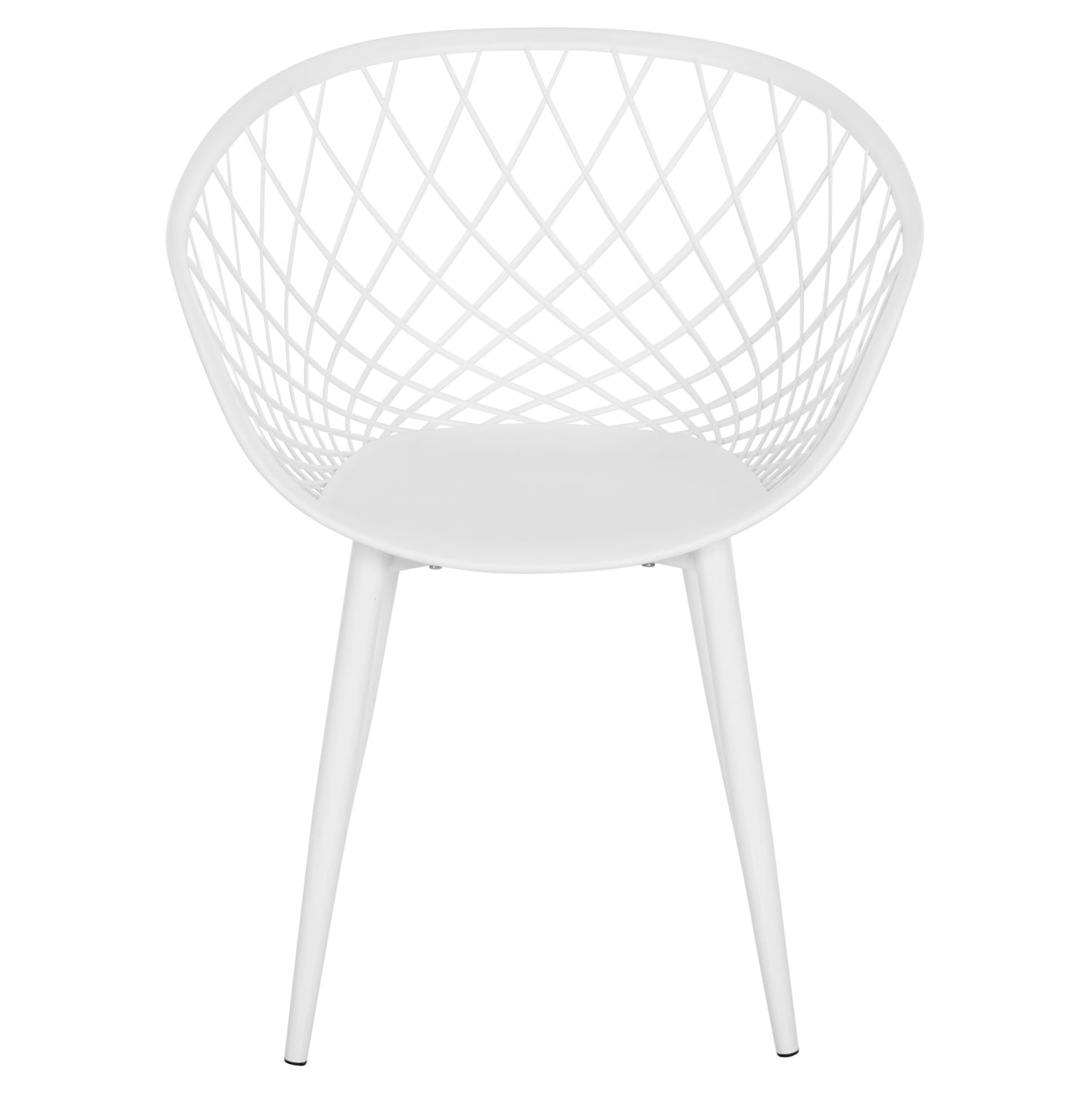 Полипропиленов стол Ариадна, бял с бели метални крака, 62x54x81см