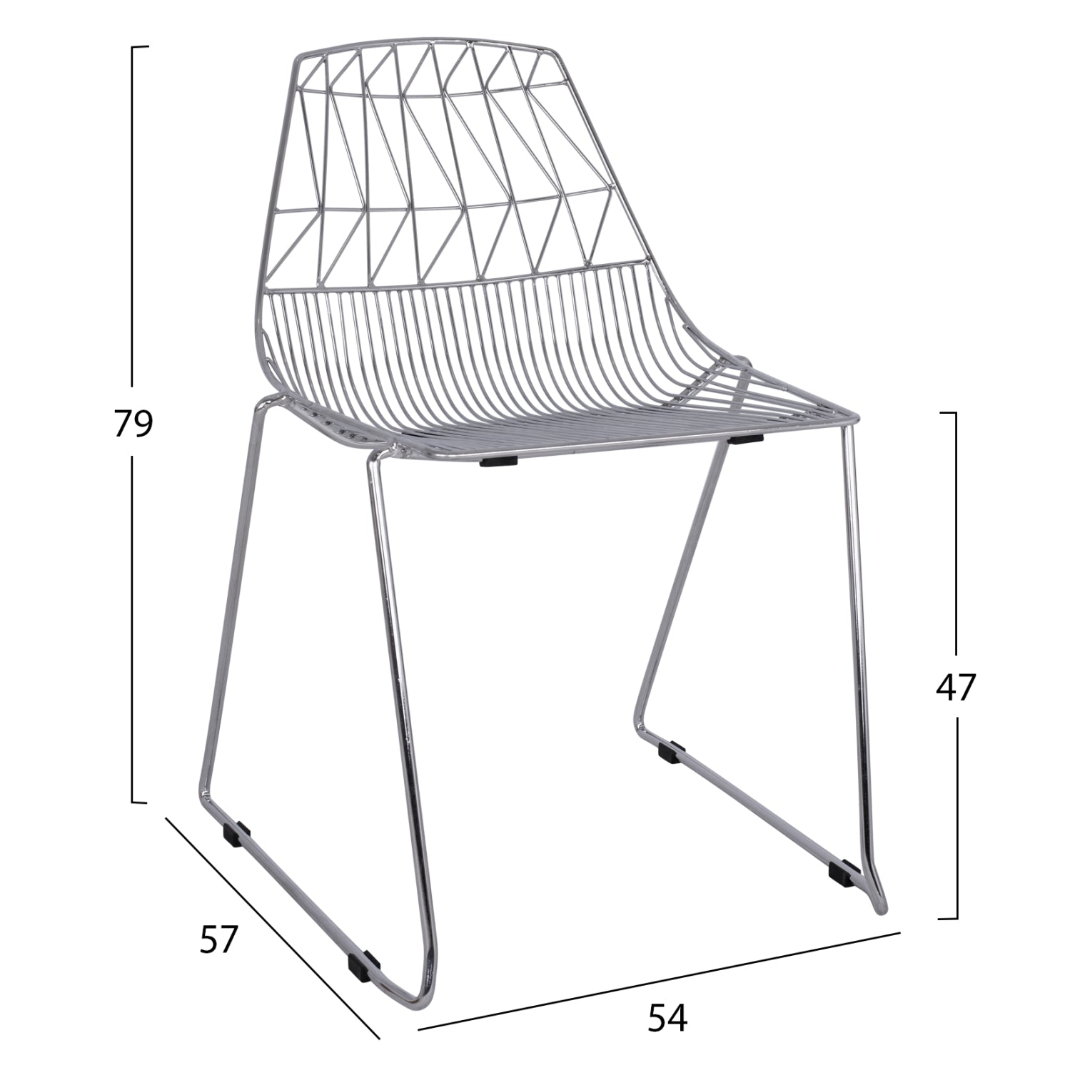 Метален стол ICARUS хром  54x57x79cm