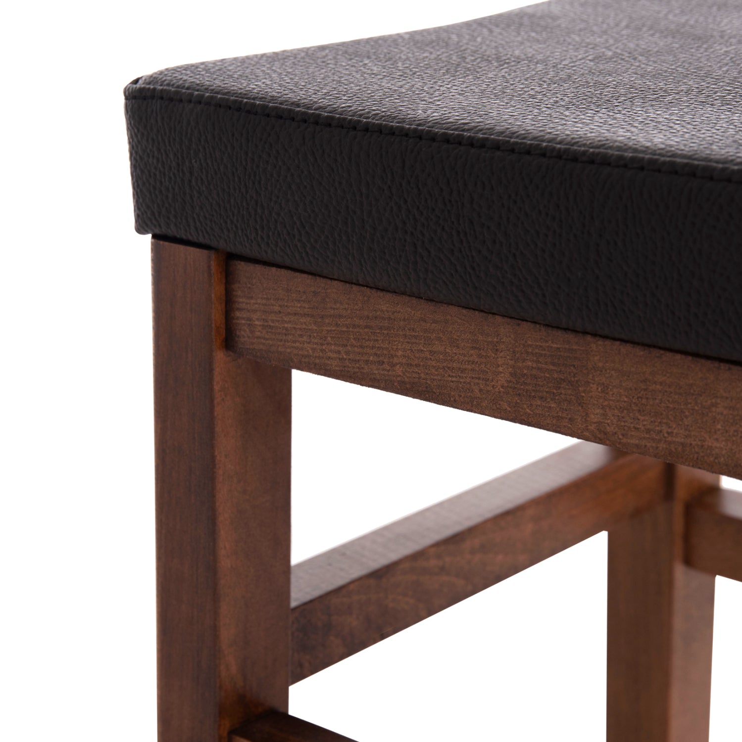 Бар стол кафяв с пу, черен, квадратен, 30x34x82см