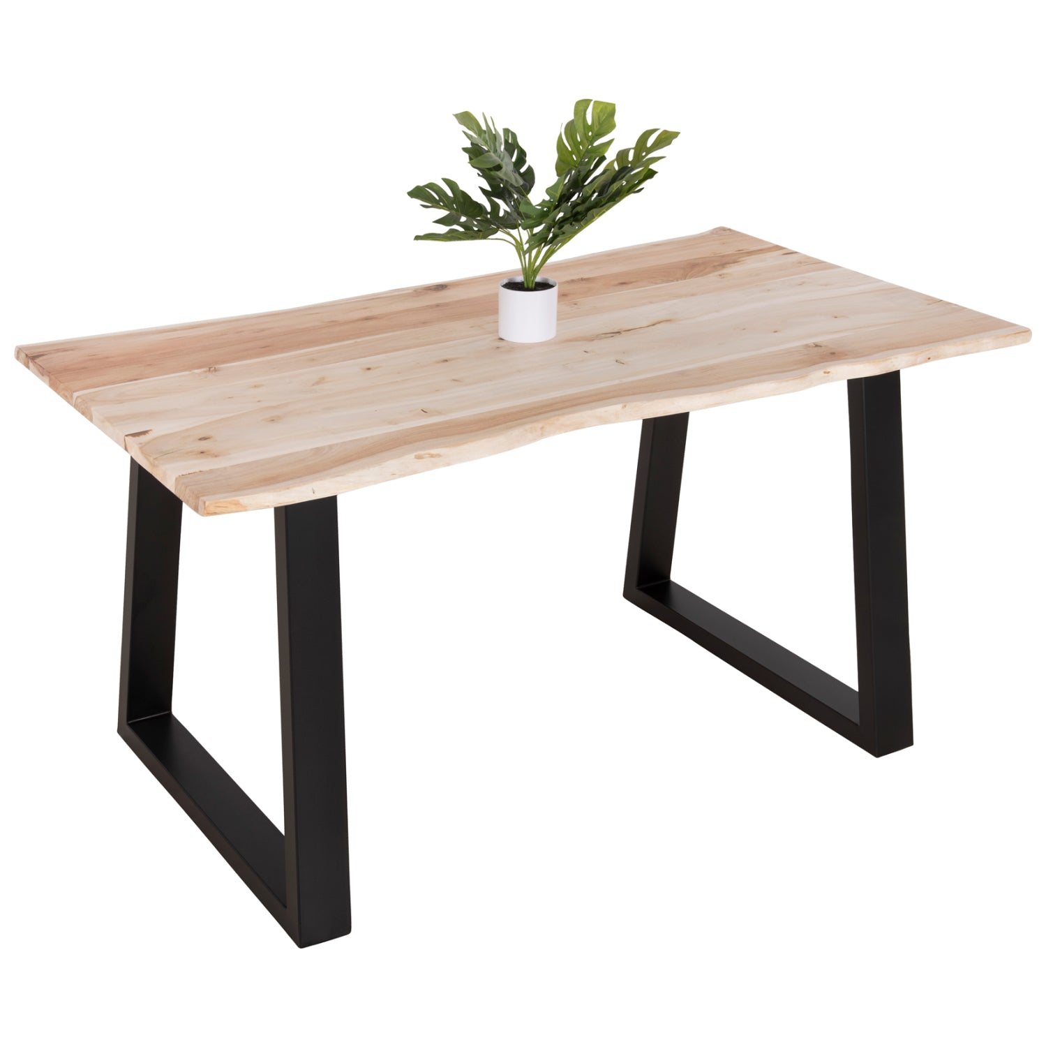 Трапезна маса Мontana slim от акациево дърво в светъл натурален цвят 140x80x77см