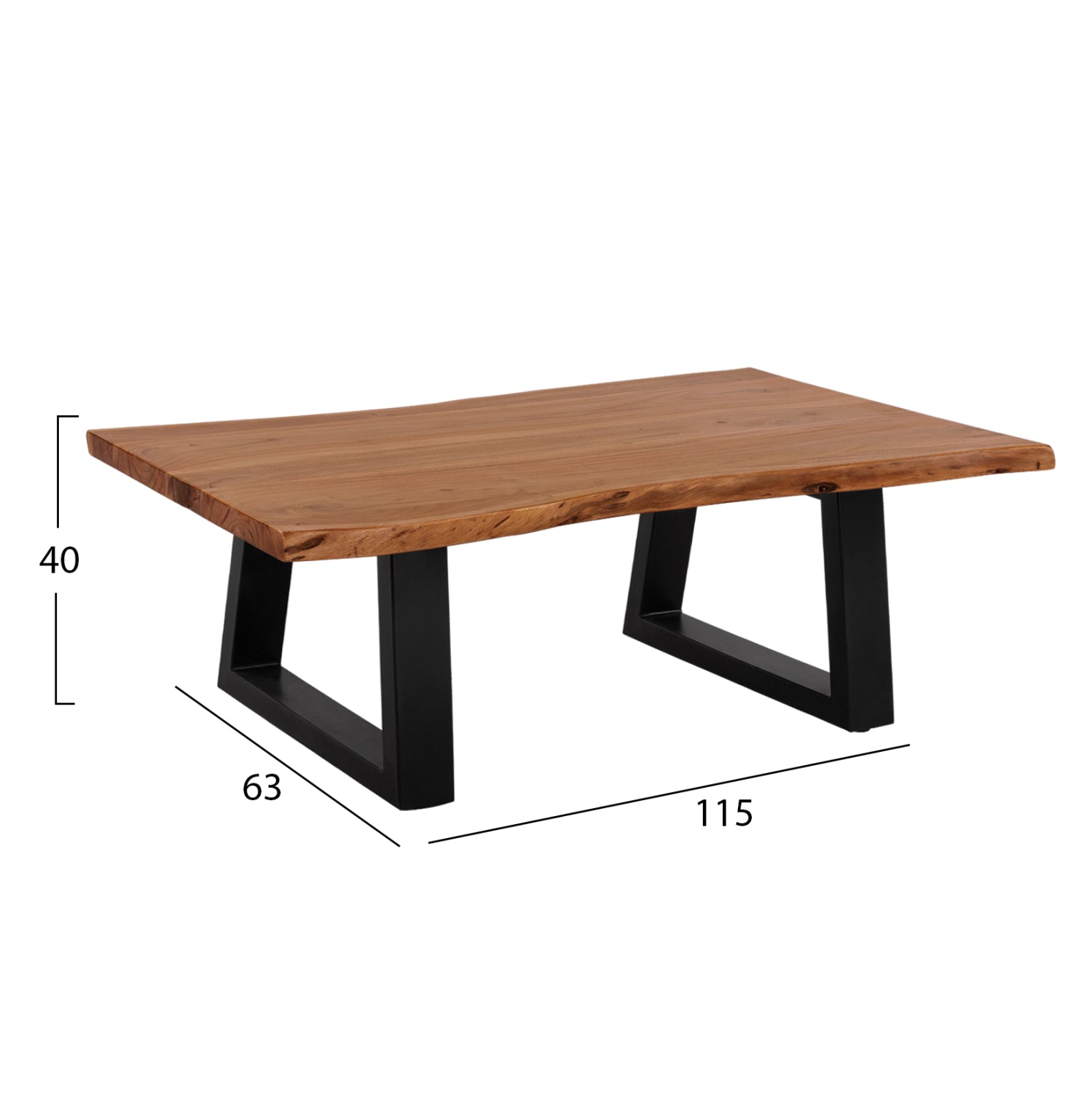 Холна маса MONTANA  115х63см. -акация/плот 4см