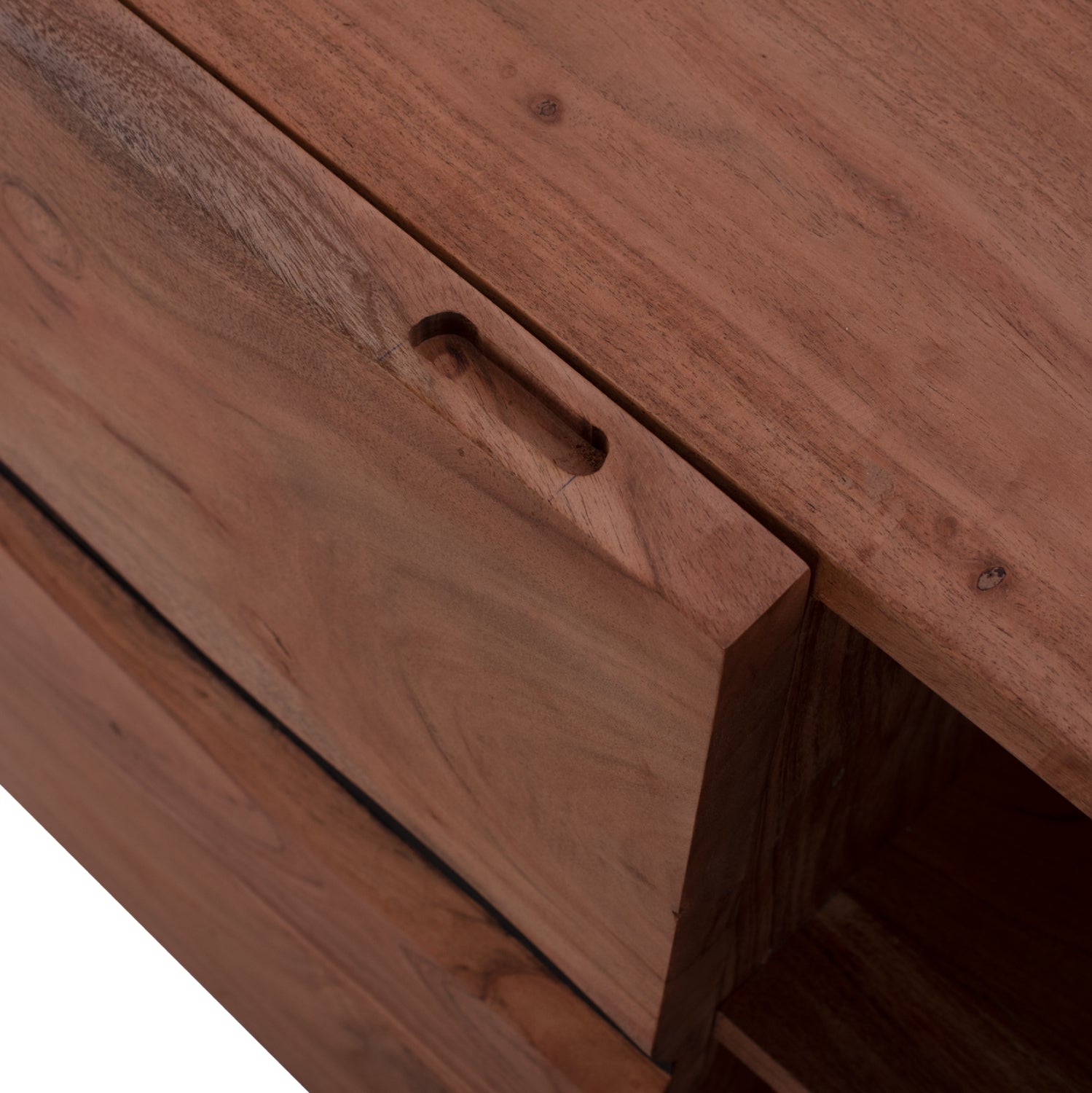 Тв шкаф Аlicia масивна акациева дървесина натурална 130x43x66см