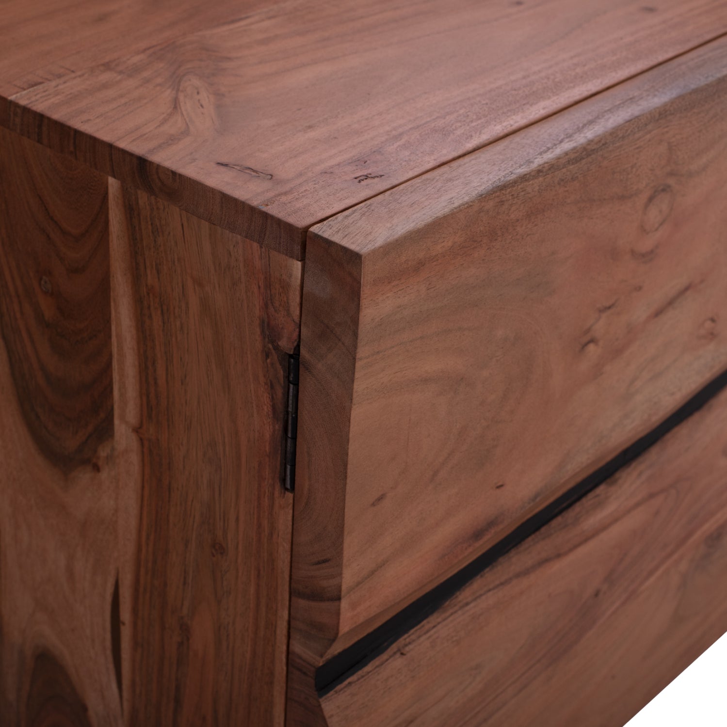 Тв шкаф Аlicia масивна акациева дървесина натурална 130x43x66см