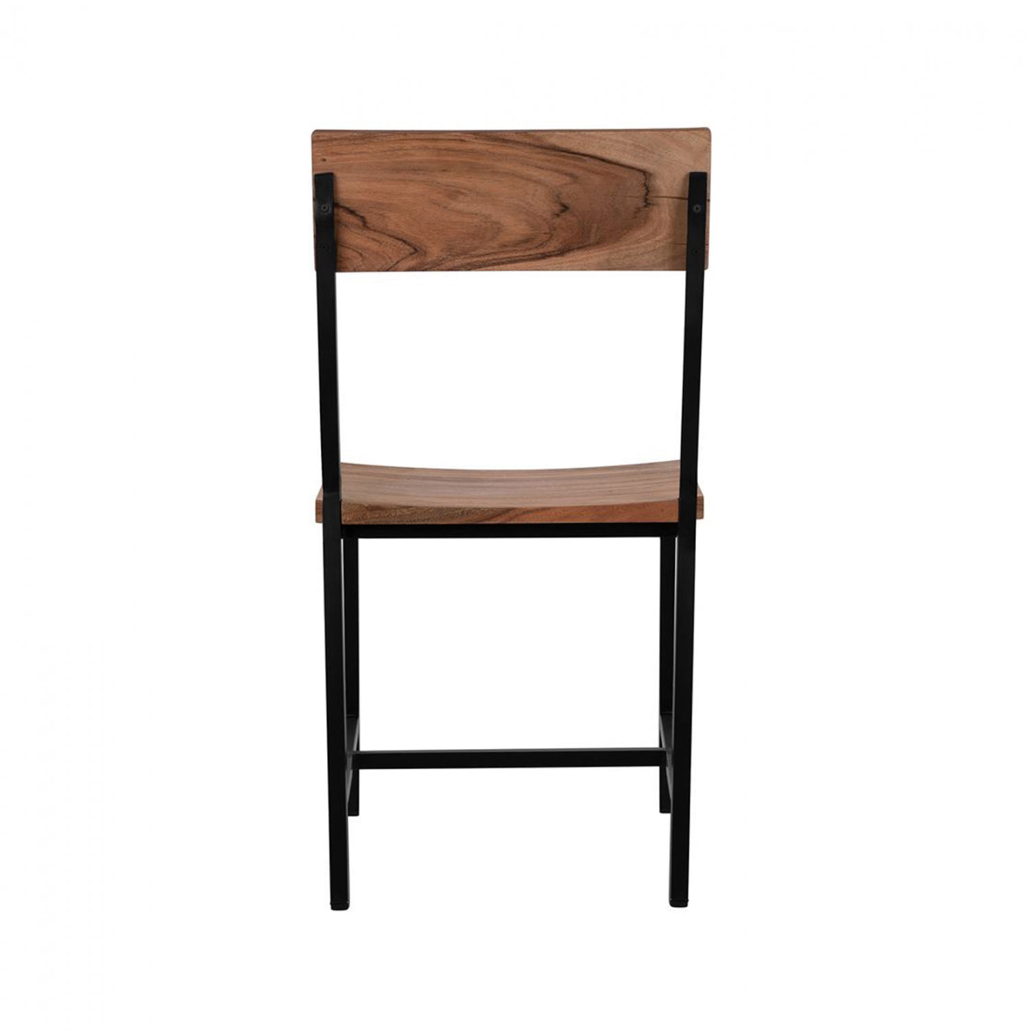 Стол, изработен от метал и масивна естествена акациева дървесина 45.5x43.5x85.5см