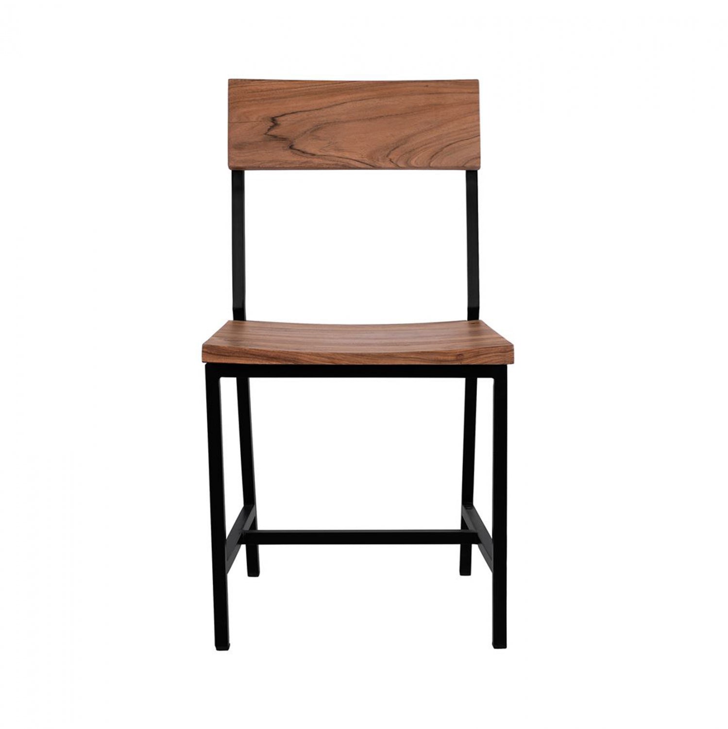 Стол, изработен от метал и масивна естествена акациева дървесина 45.5x43.5x85.5см