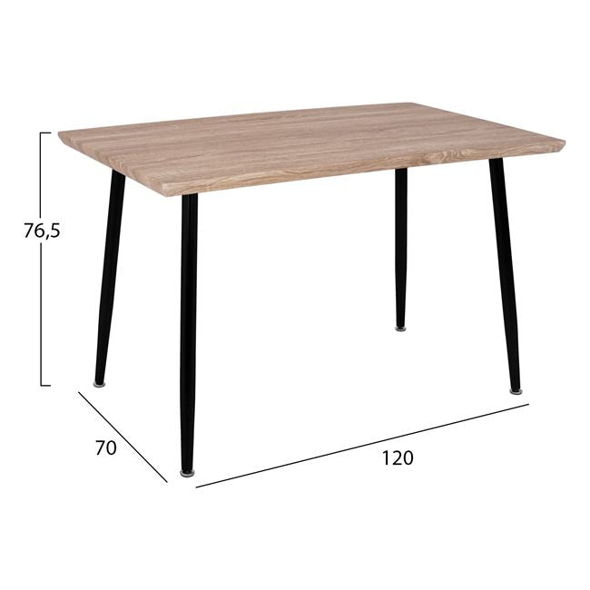 Комплект от 5 маса sonama и столове vanessa, черни, КГ1102402, 120x70x765 см