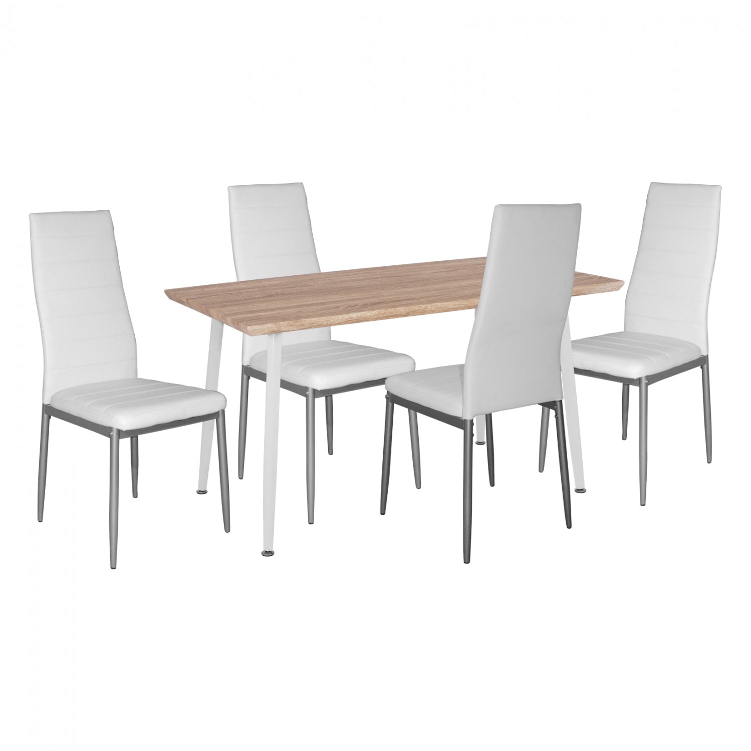 Комплект от 5 маса sonama и метални столове, дамски, бял цвят КГ1102701