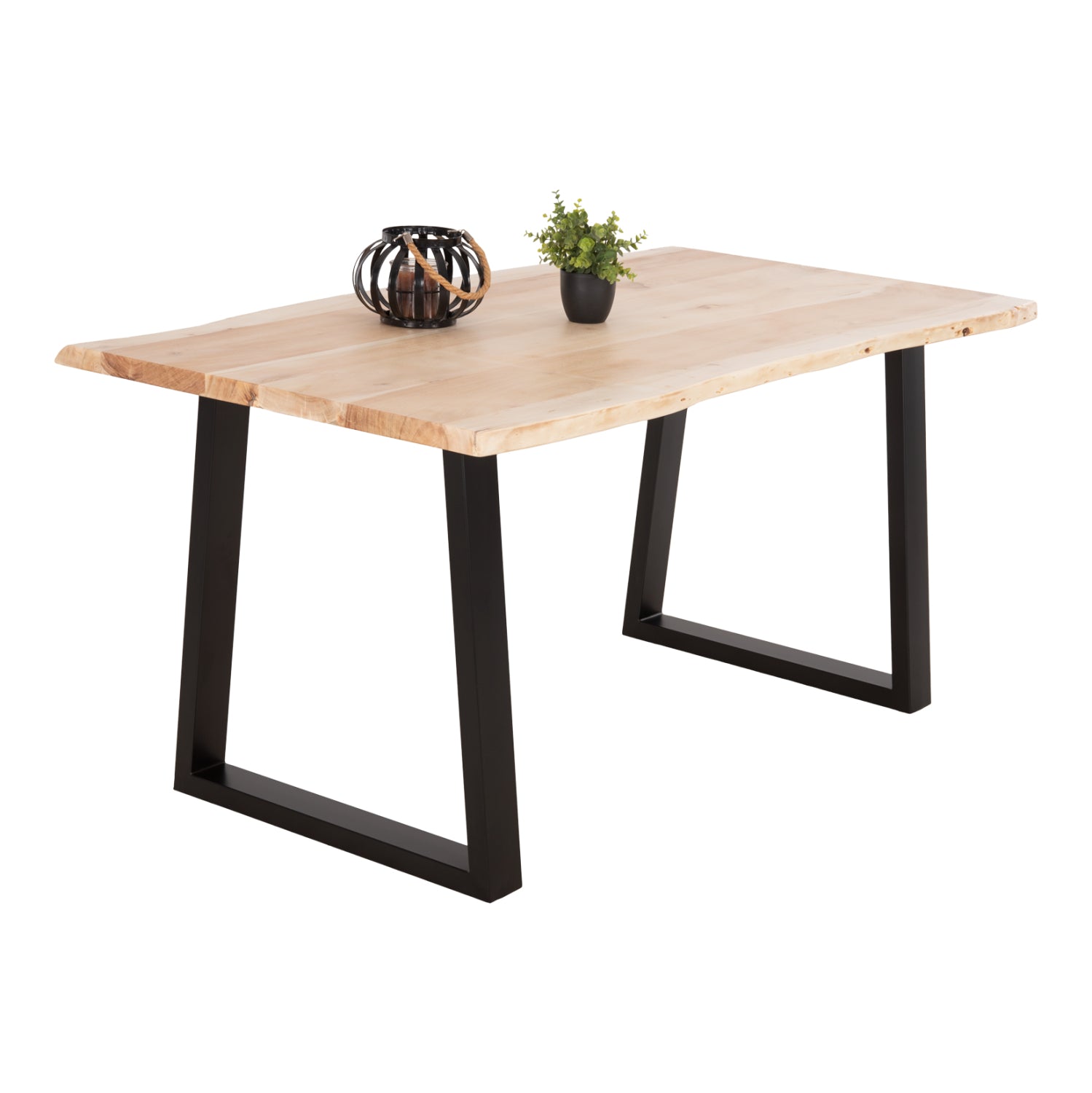 Трапезна маса Монтана естествен-черен цвят  160x88x79 см