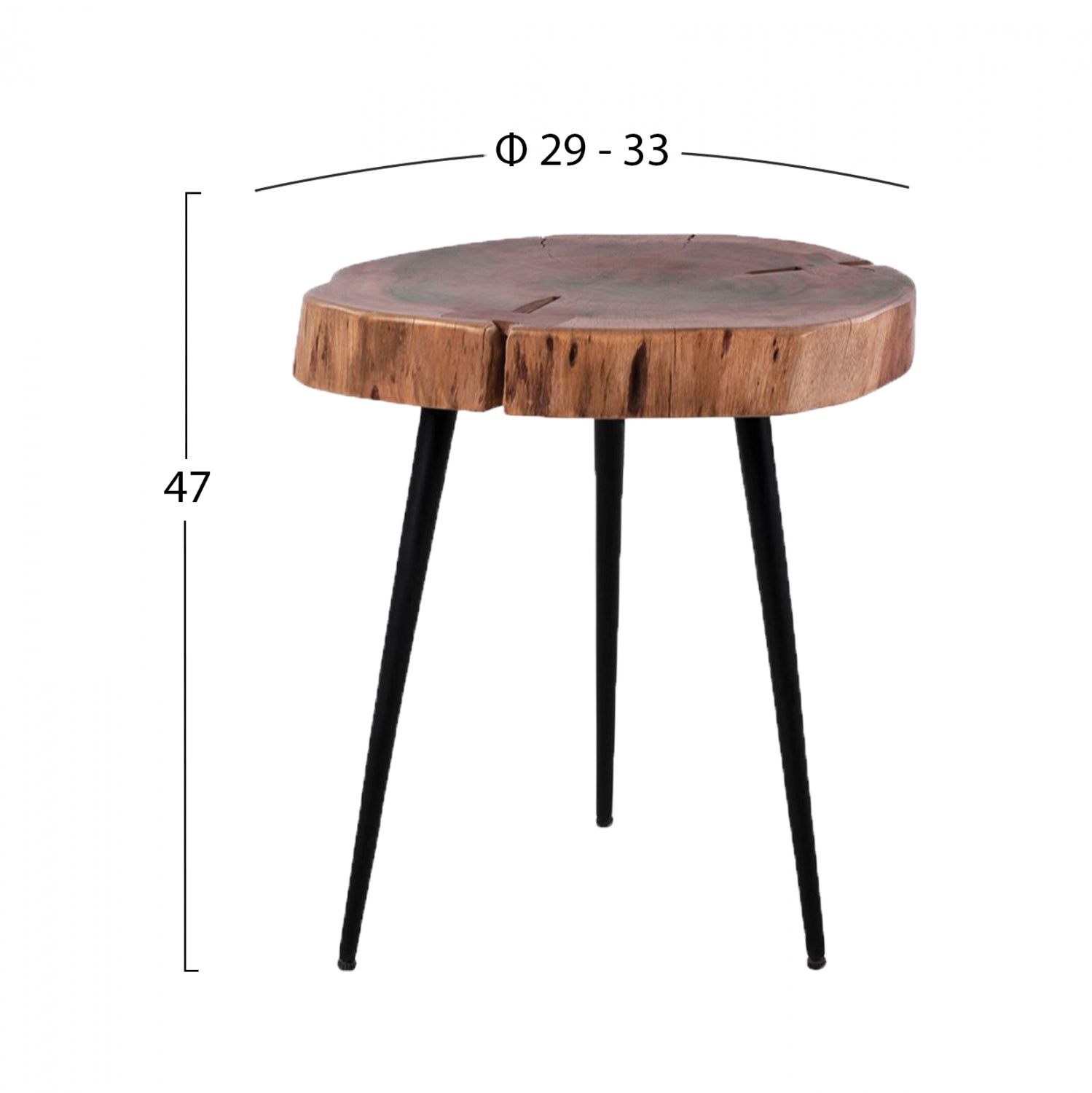 Маса  PAXTON  естествено дърво акация Φ29-33x47см