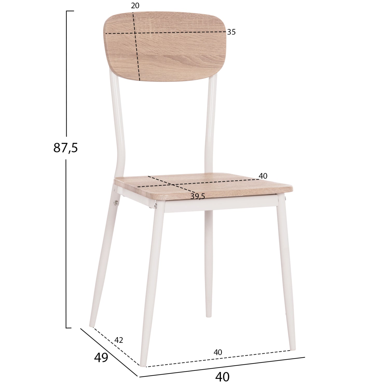 Трапезен стол PAGET /сонама-бял