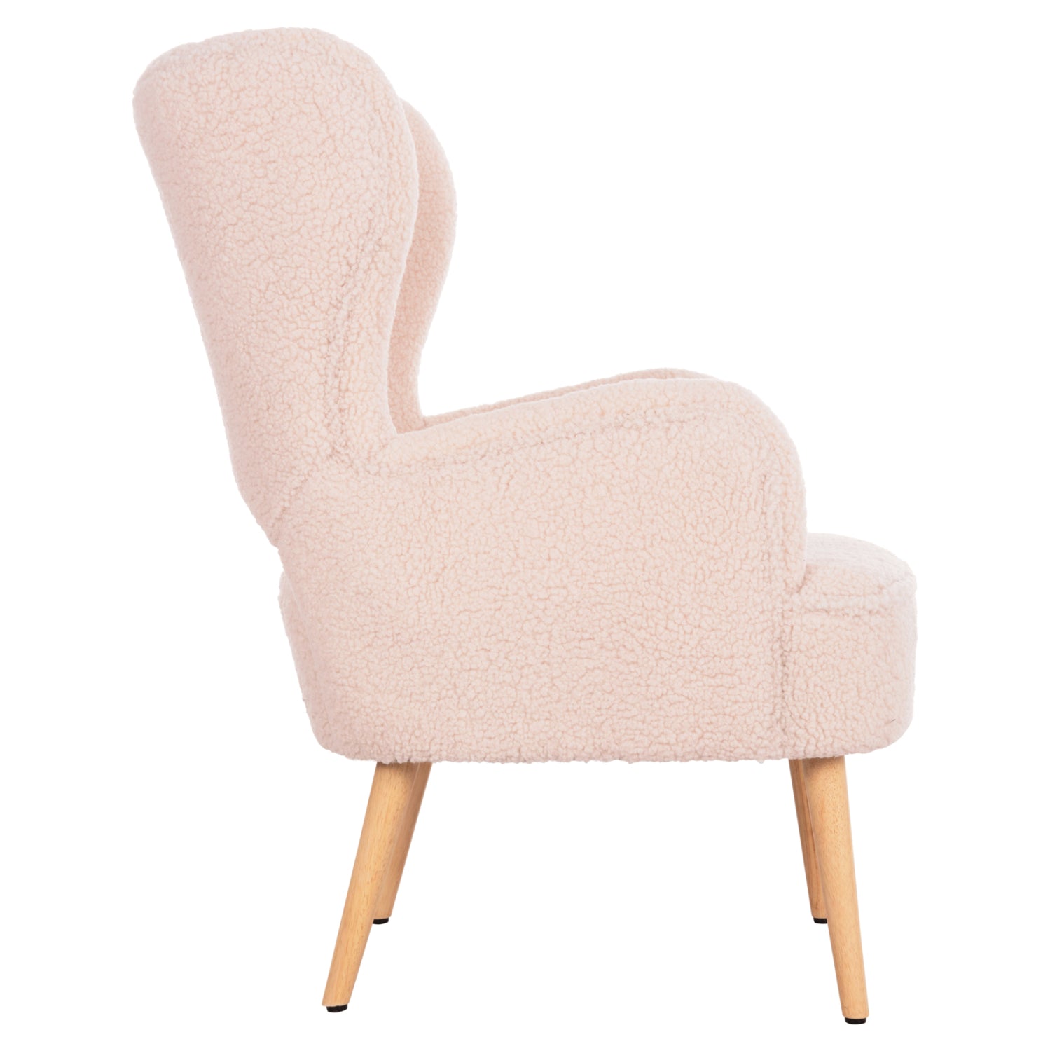 Кресло Майли букле цвят екрю 66X75X93