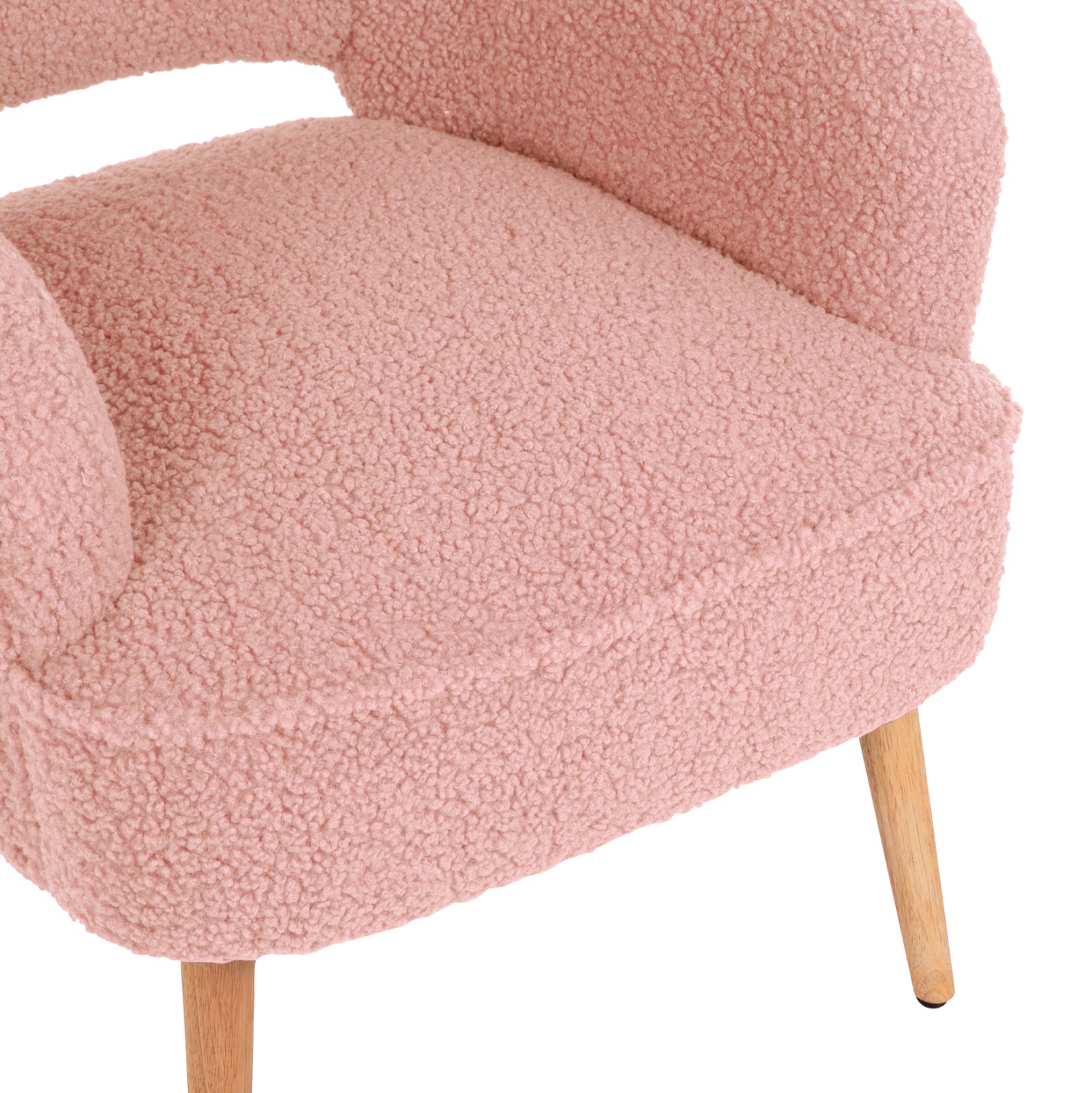 Кресло Майли букле розов цвят  66X75X93