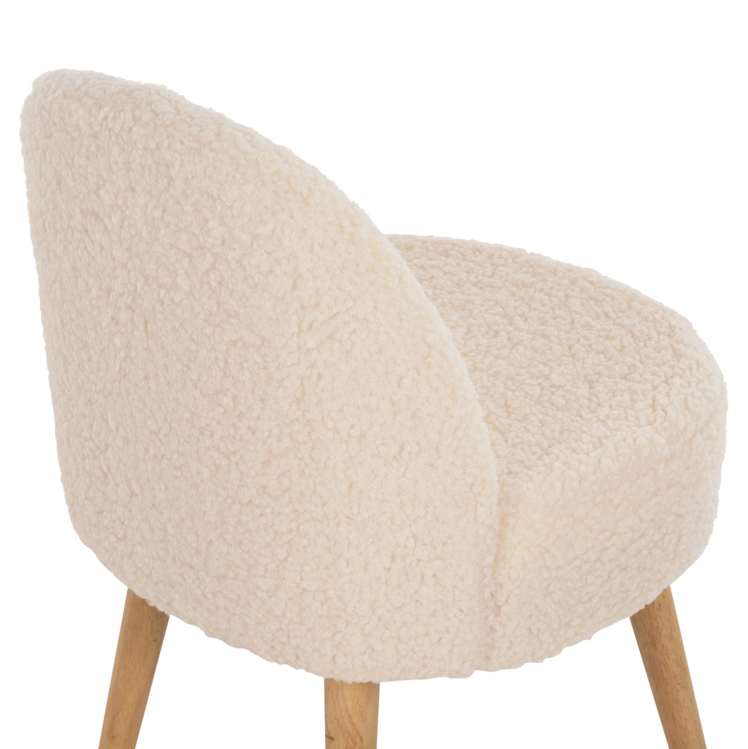 Стол-табуретка Ясмин букле бял цвят  47x46x64,5