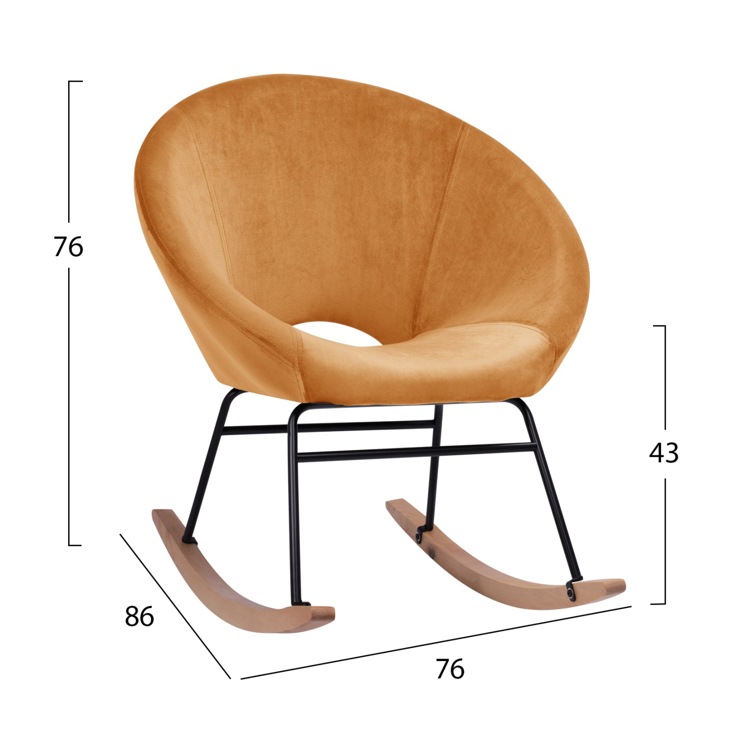 Люлеещ стол POULINA златист цвят  76X86X76