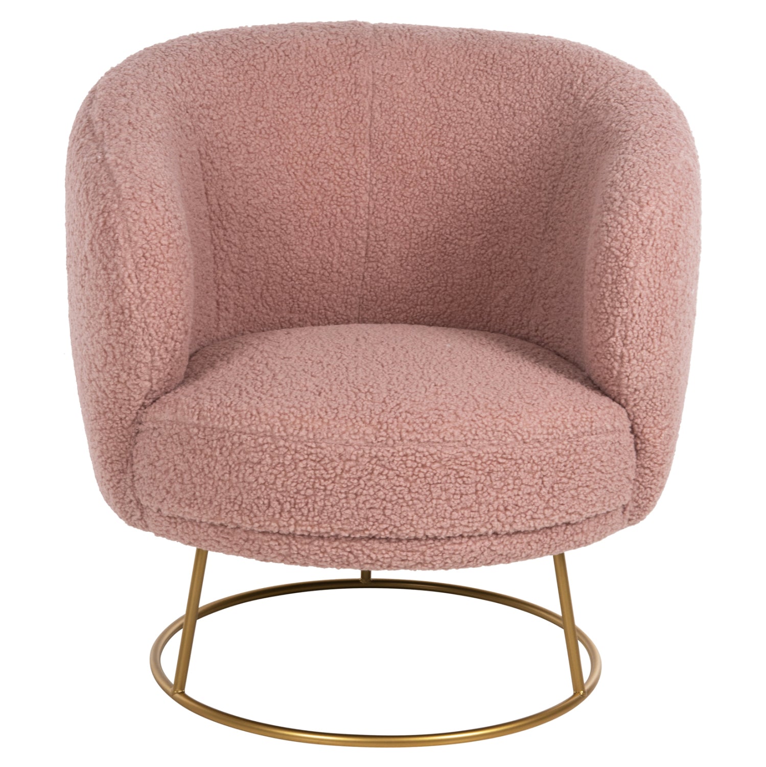 Фотьойл Ариен букле цвят розов-златист 78x75x84