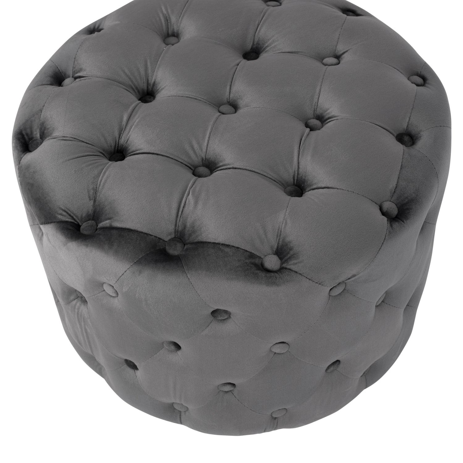Табуретка Честърфилд сив цвят Φ60X43