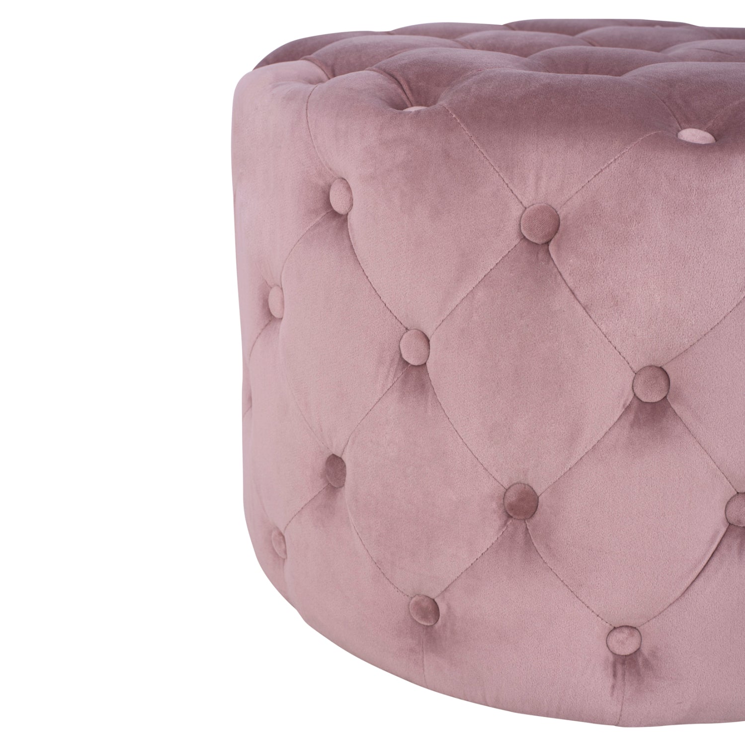 Табуретка Честърфилд розов цвят Φ60X43