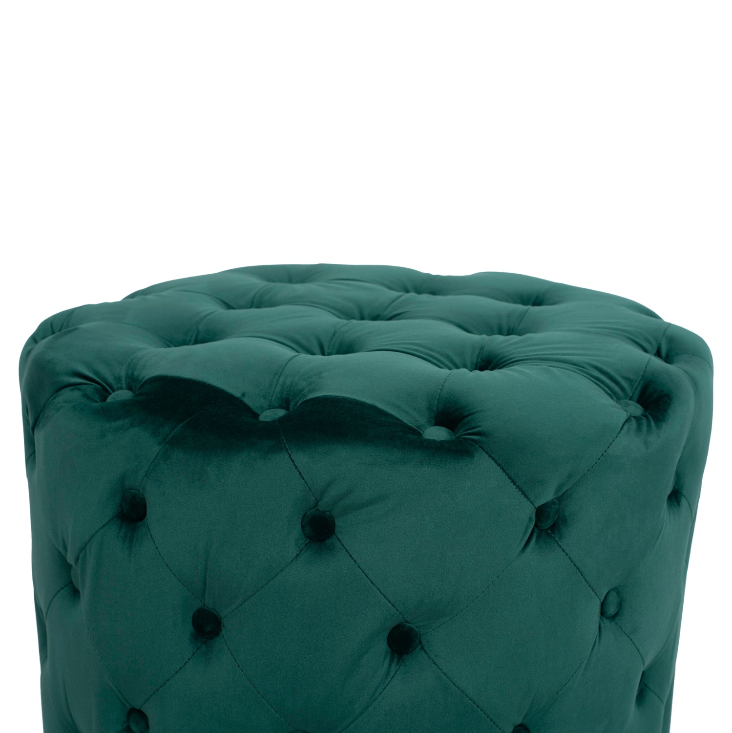 Табуретка Честърфилд зелен цвят Φ60X43