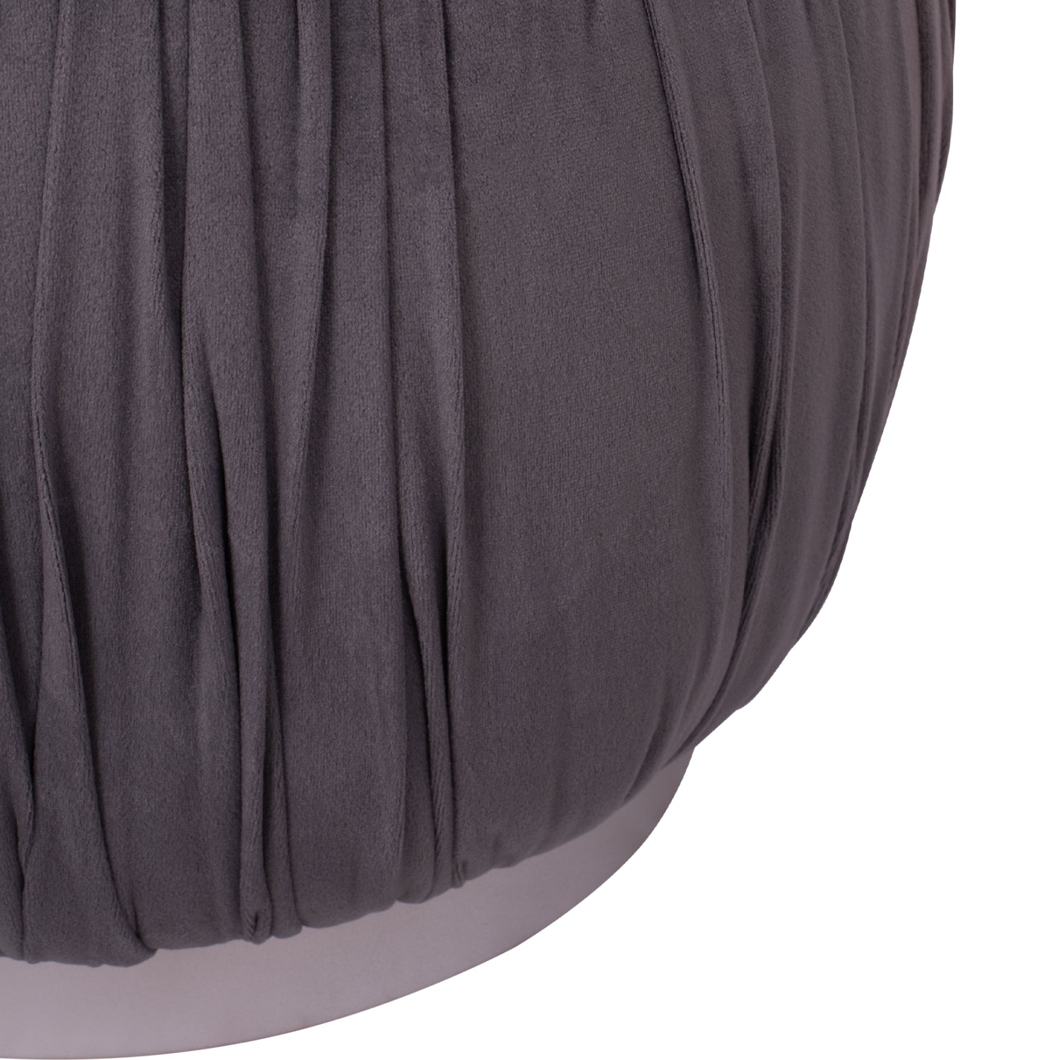 Табуретка Дерек сива кадифена, със сребърна основа  Φ45x40