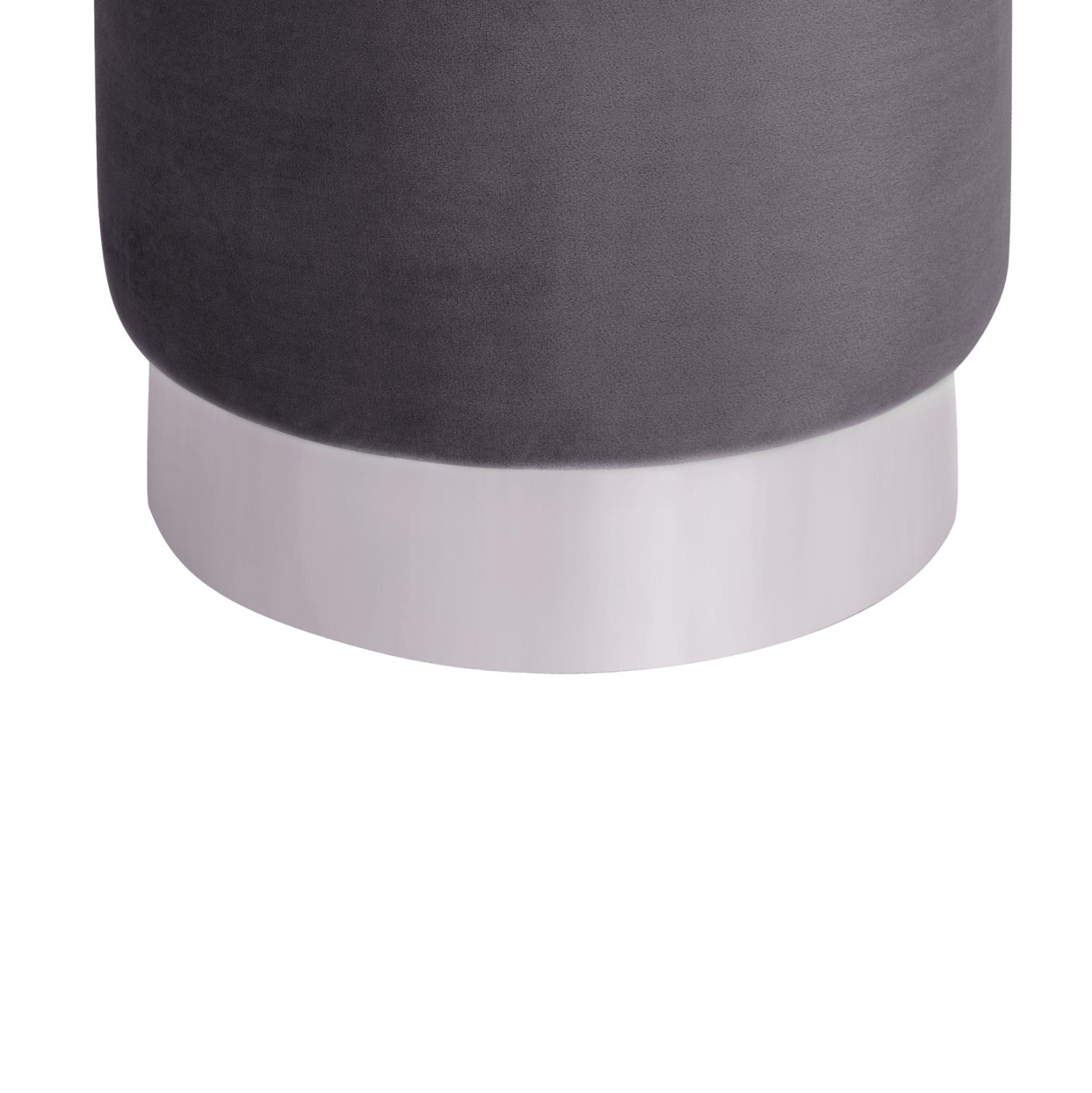 Табуретка LEVY сив цвят със сребърна основа, Φ35x43H см.