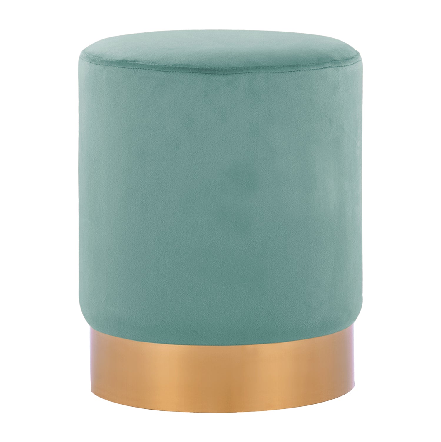 Табуретка LEVY, кадифе, цвят фъстъчено, със златна основа, Φ35x43H см.
