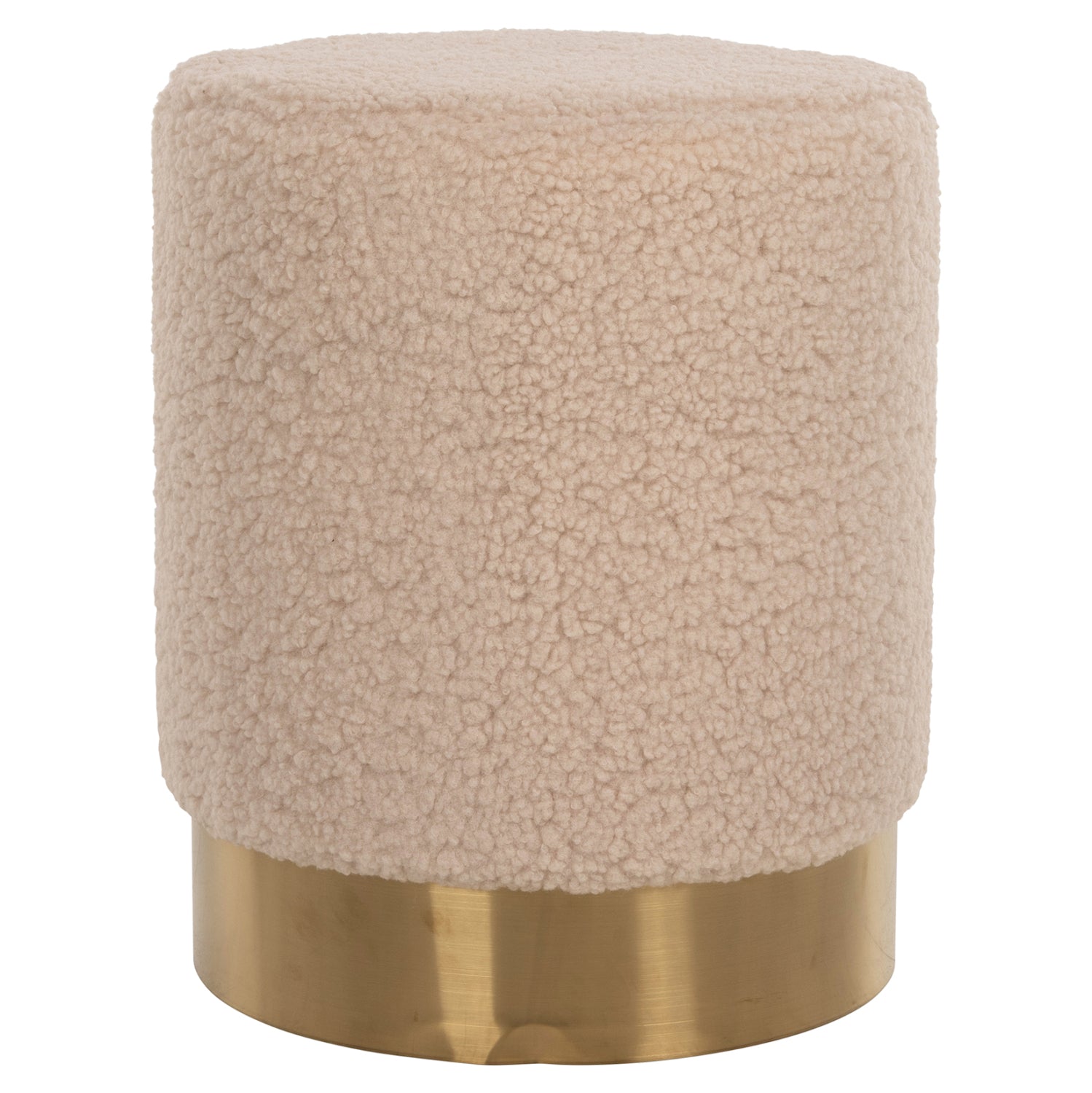 Табуретка  LEVY кремав плат със златна основа, φ35x42в см