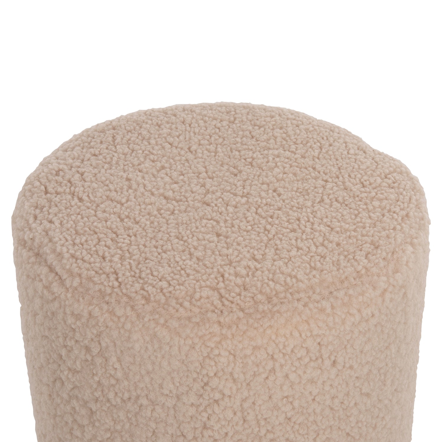 Табуретка  LEVY кремав плат със златна основа, φ35x42в см