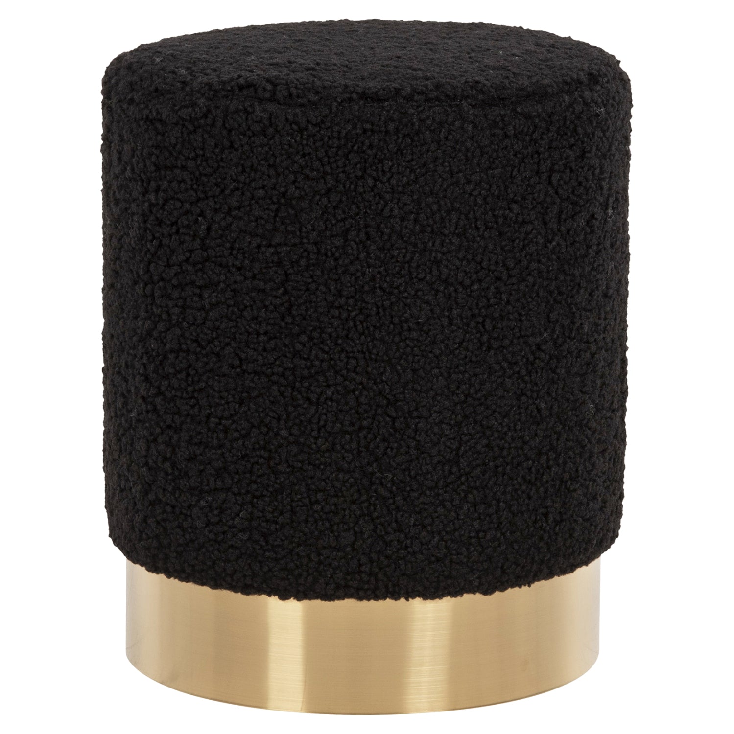 Табуретка LEVY черен плат със златна основа φ35x42h см.