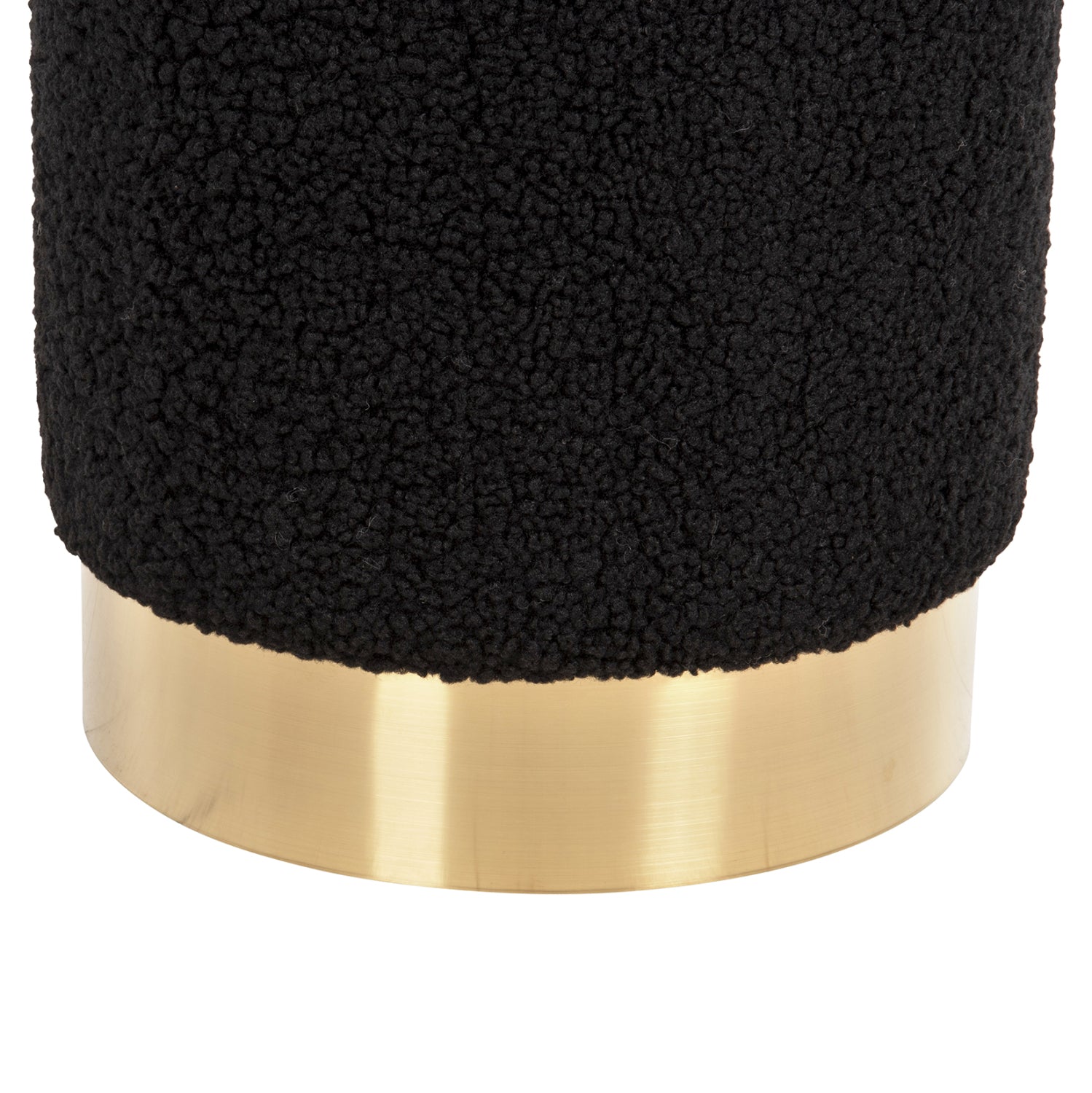 Табуретка LEVY черен плат със златна основа φ35x42h см.