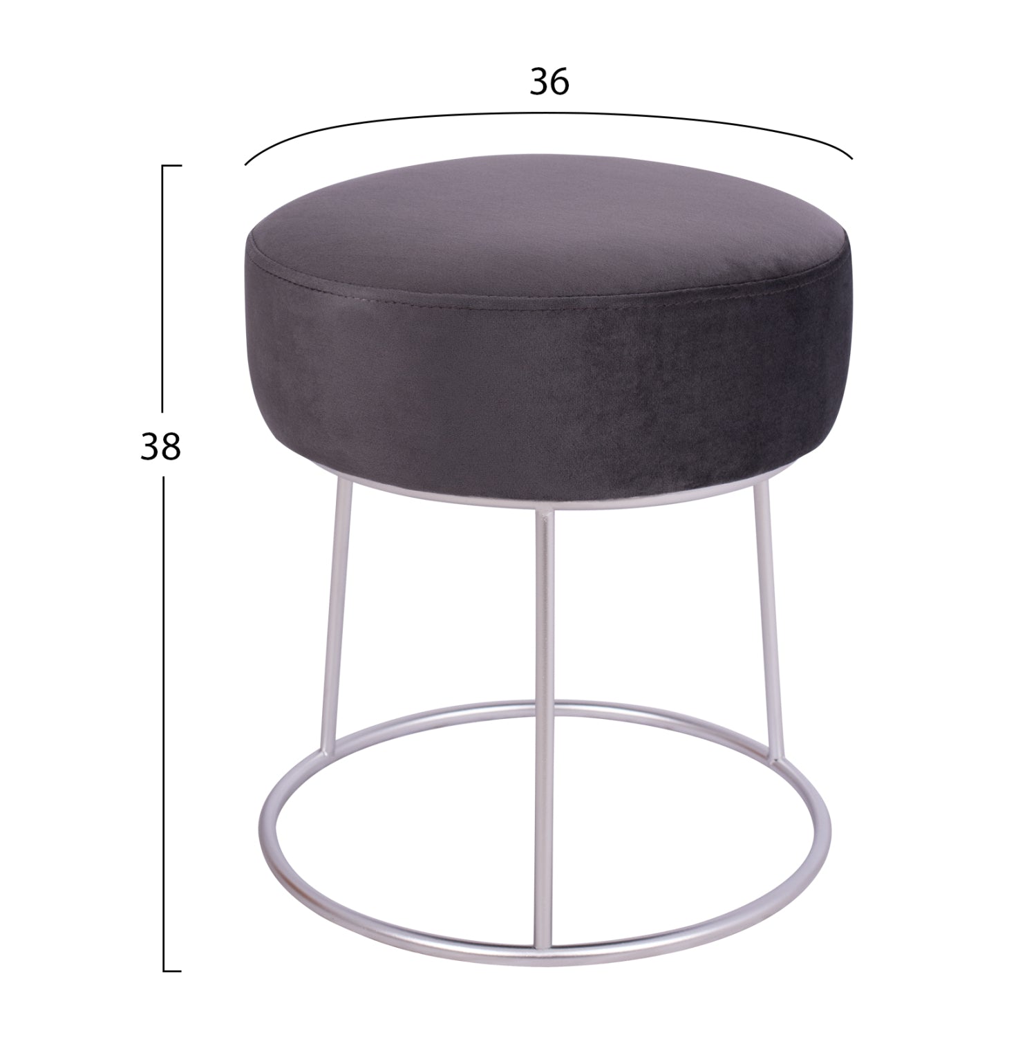 Табуретка KARLO сив цвят Φ35x41