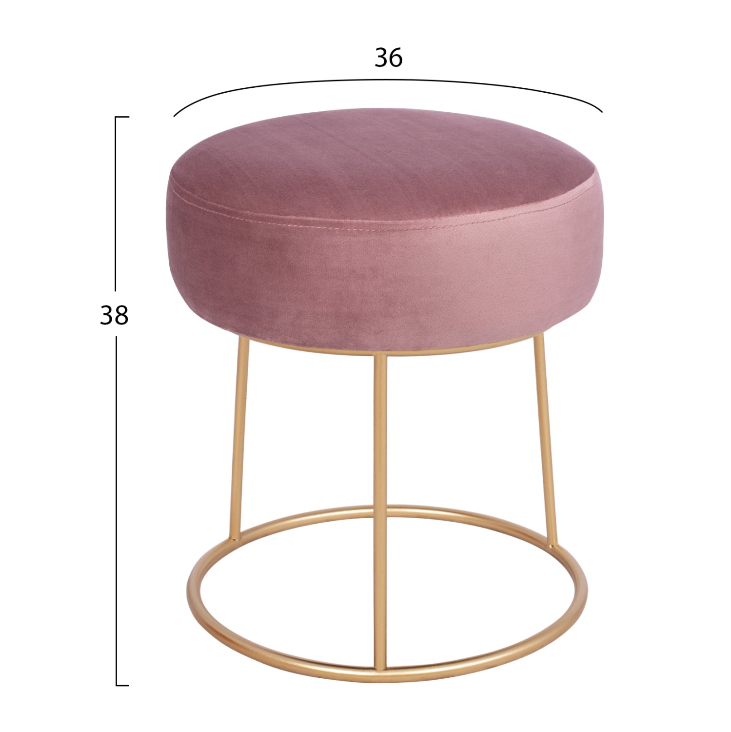 Табуретка Карло розов цвят Φ35x41