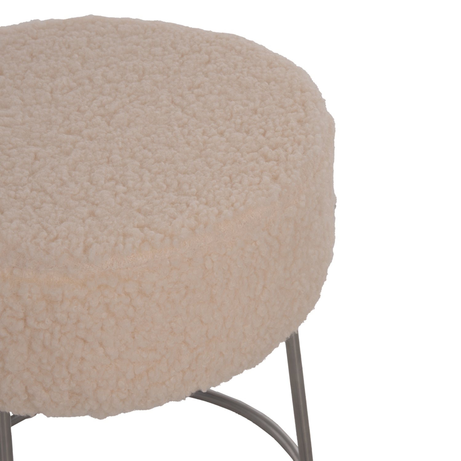 Табуретка Карло букле цвят екрю Φ35x41