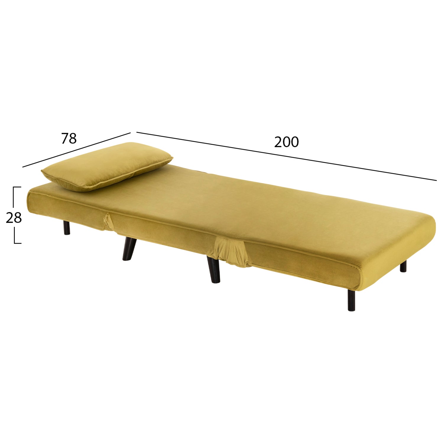 Кресло-легло BRAXTON маслено зелен цвят  78x88x78см