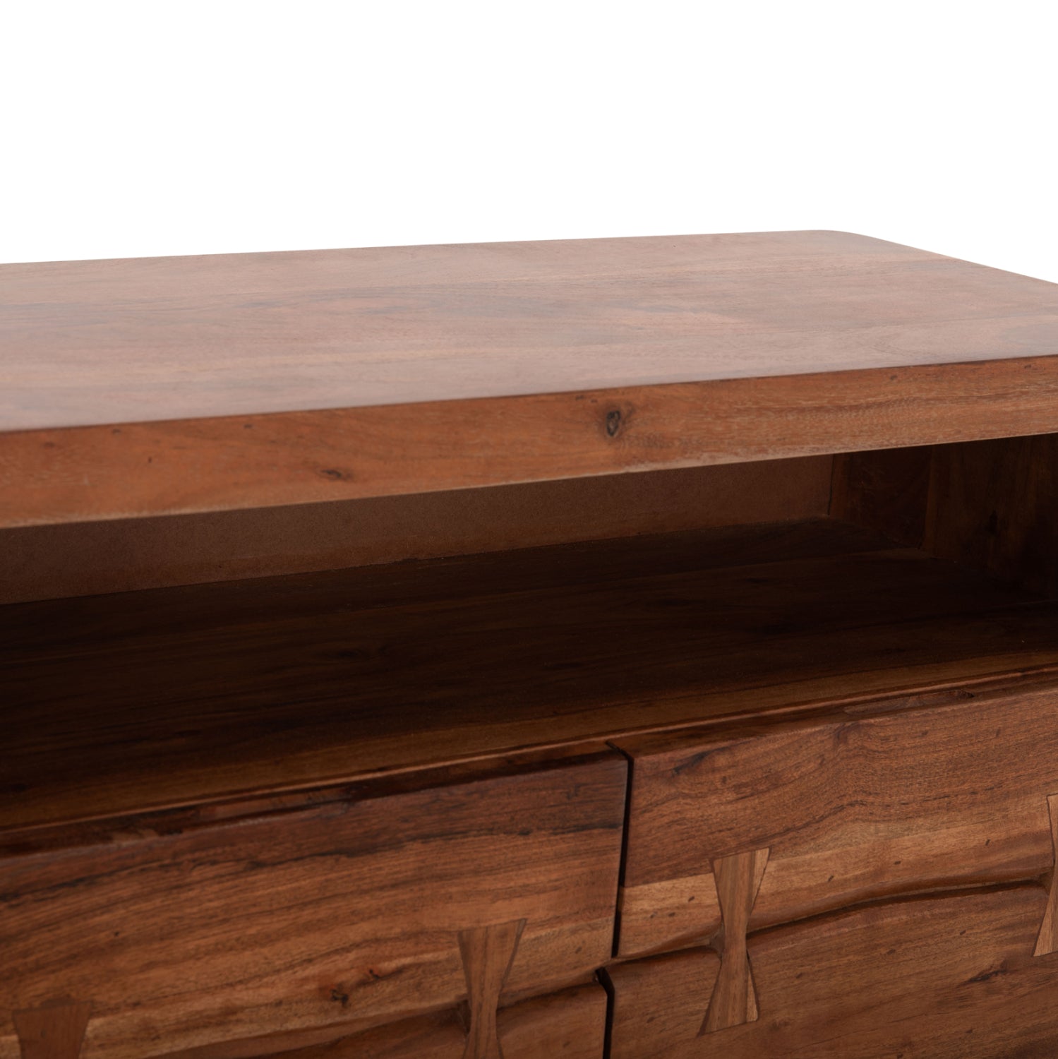 Скрин  FANSI с 3 чекмеджета, изработен от масивна акациева дървесина, 80x35.5x86.5 см