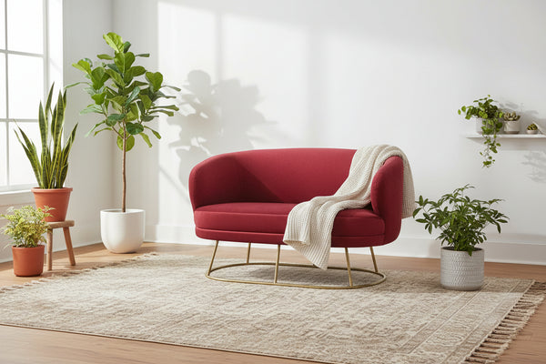 Канапе  ARIEN голд /червено кадифе 125х80х84см