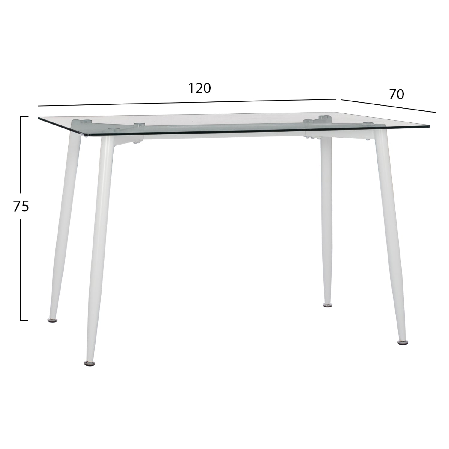 Трапезна маса  IDELLA стъкло-метал  120X70X75см