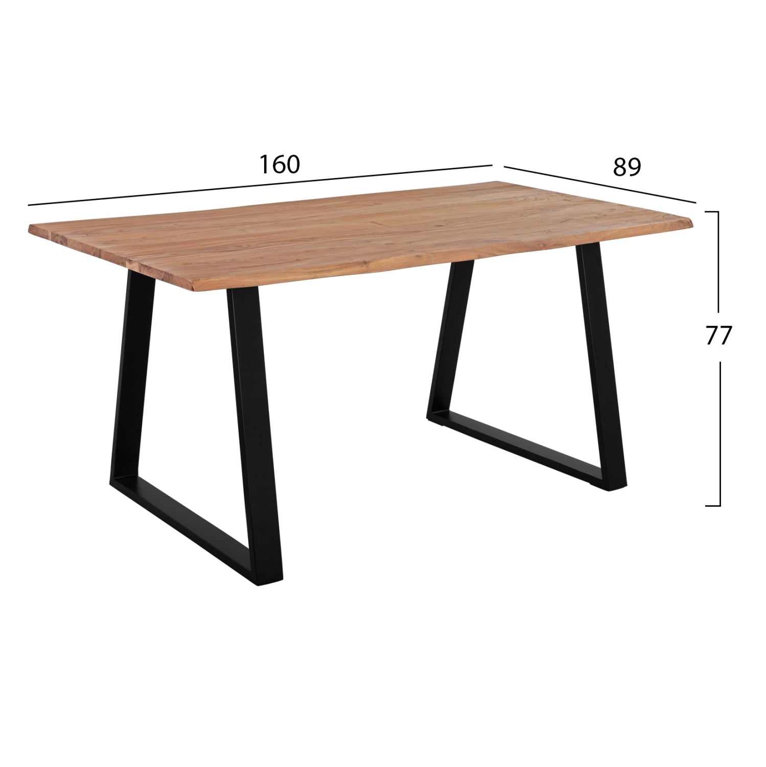 Трапезна маса Софи акациево масивно дърво 160x90x76см