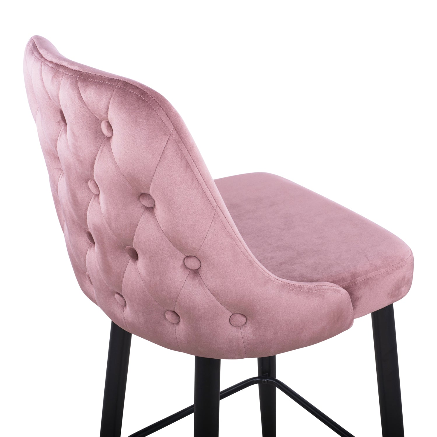 Бар стол  SERENITY  кадифе розов цвят  51Χ58Χ110