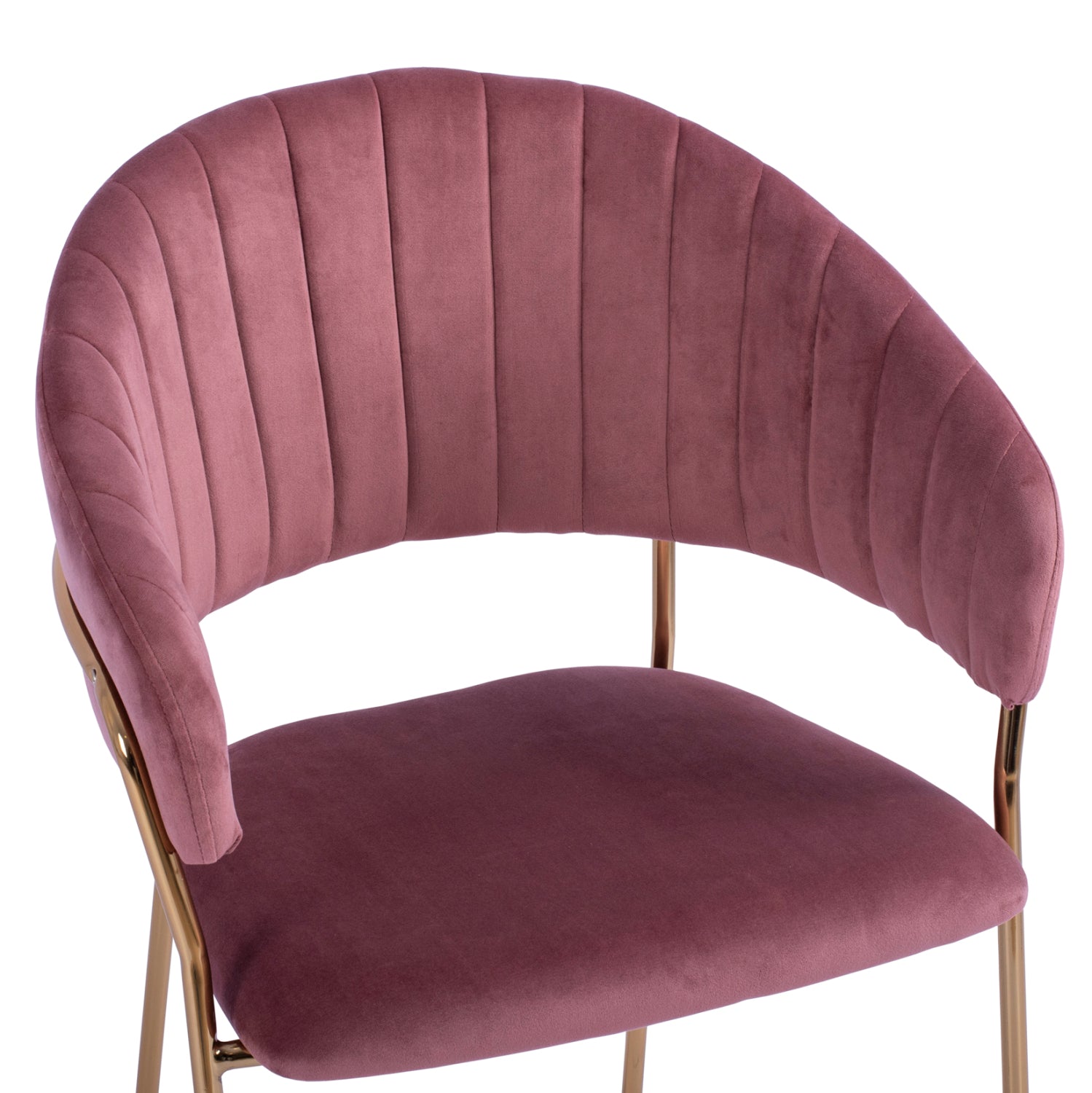 Кресло Теодор златисти крака - розово