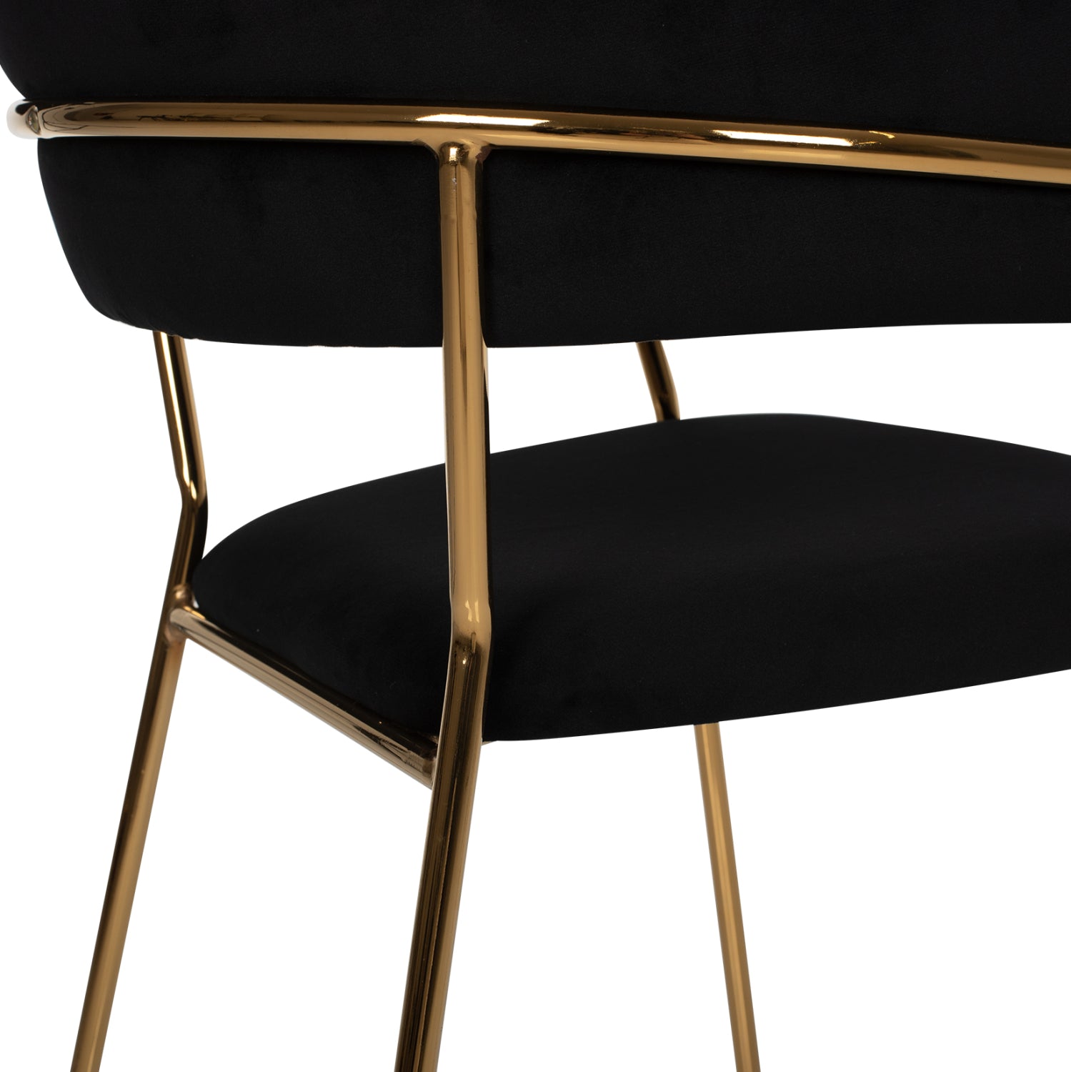 Кресло Tеодор златисти крака - черен 55Χ50Χ82